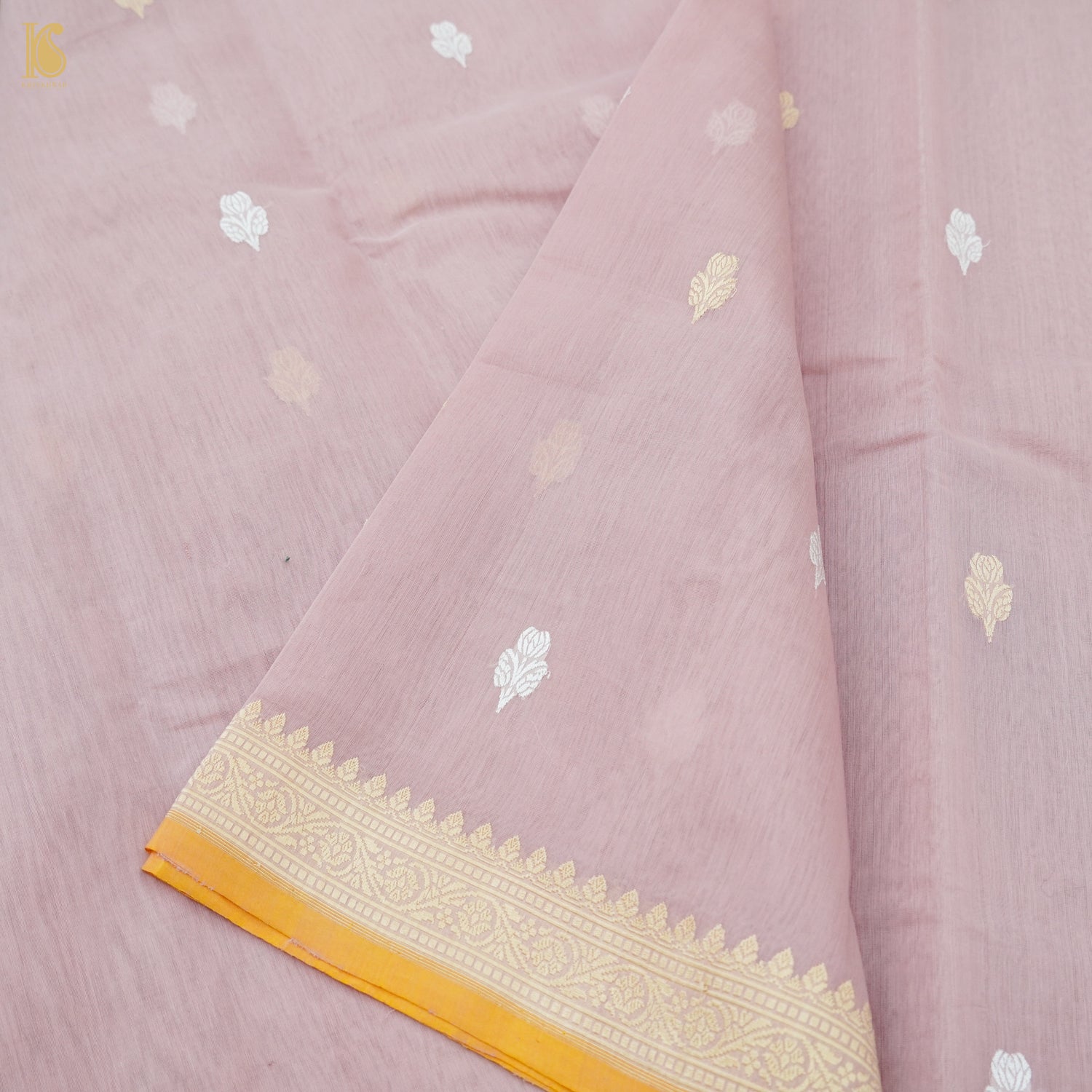 Pink Flare Handloom Banarasi Pure Cotton by Kora Kadwa Saree - Khinkhwab