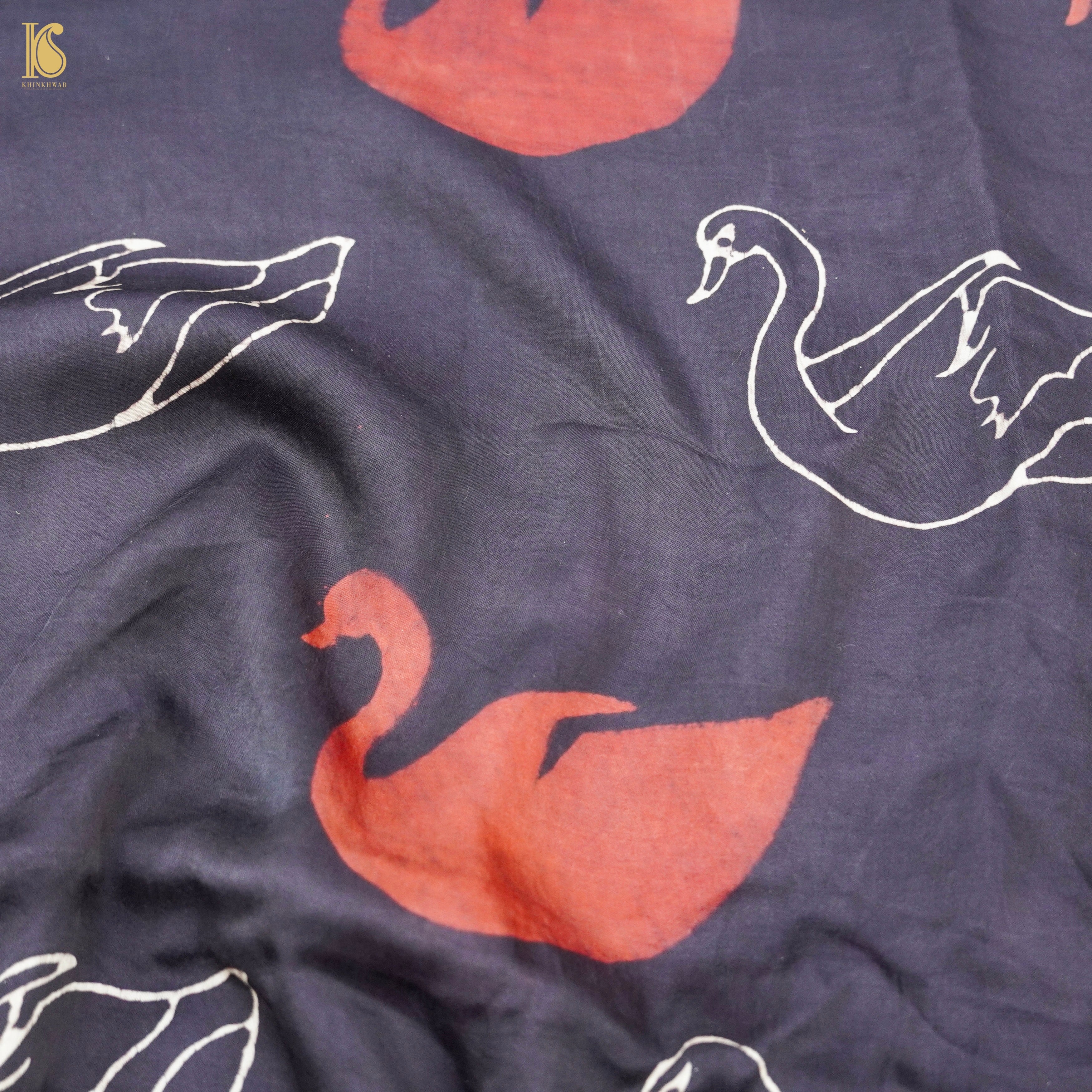 Pure Modal Silk Ajrakh Fabric