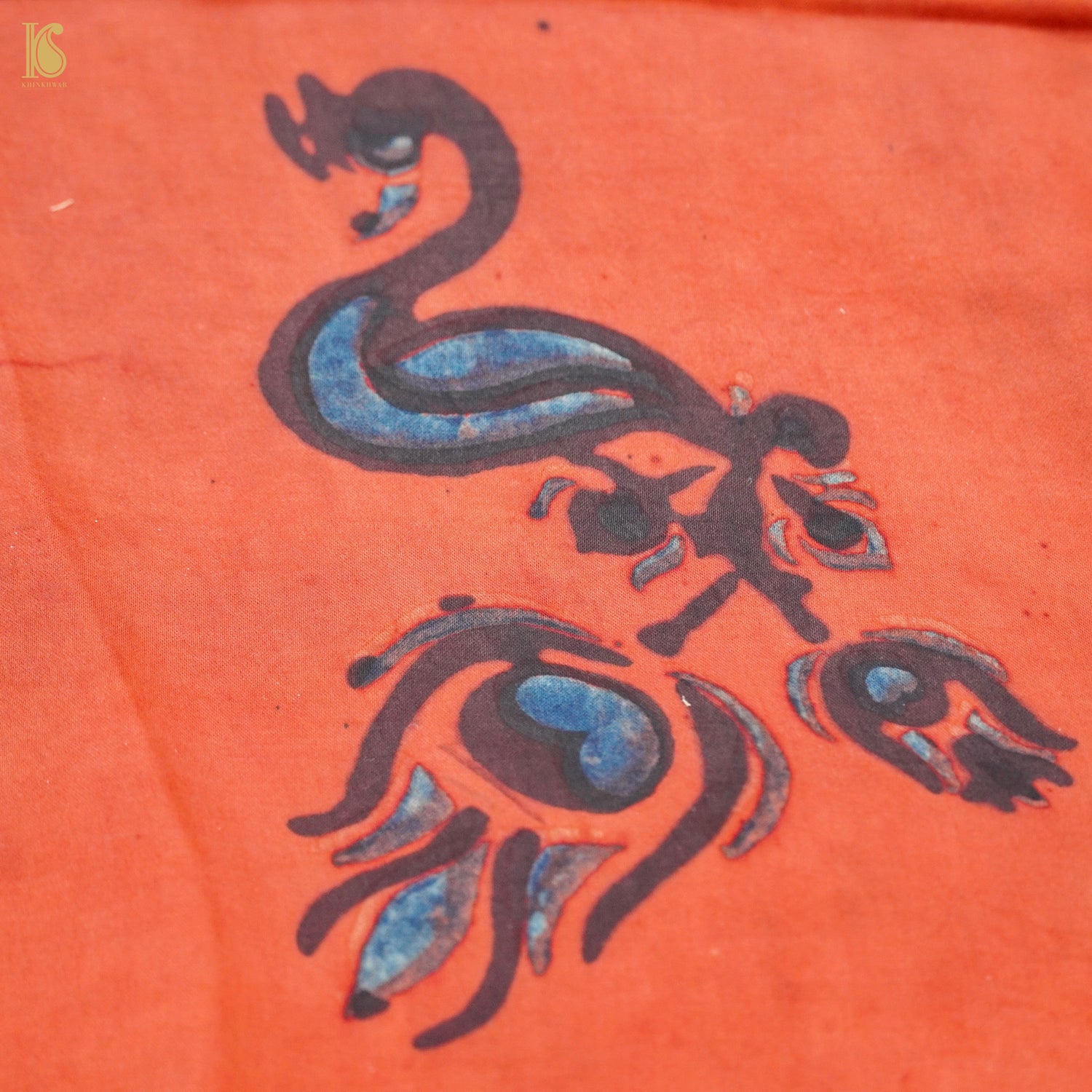 Hand Block Pure Modal Silk Ajrakh Fabric