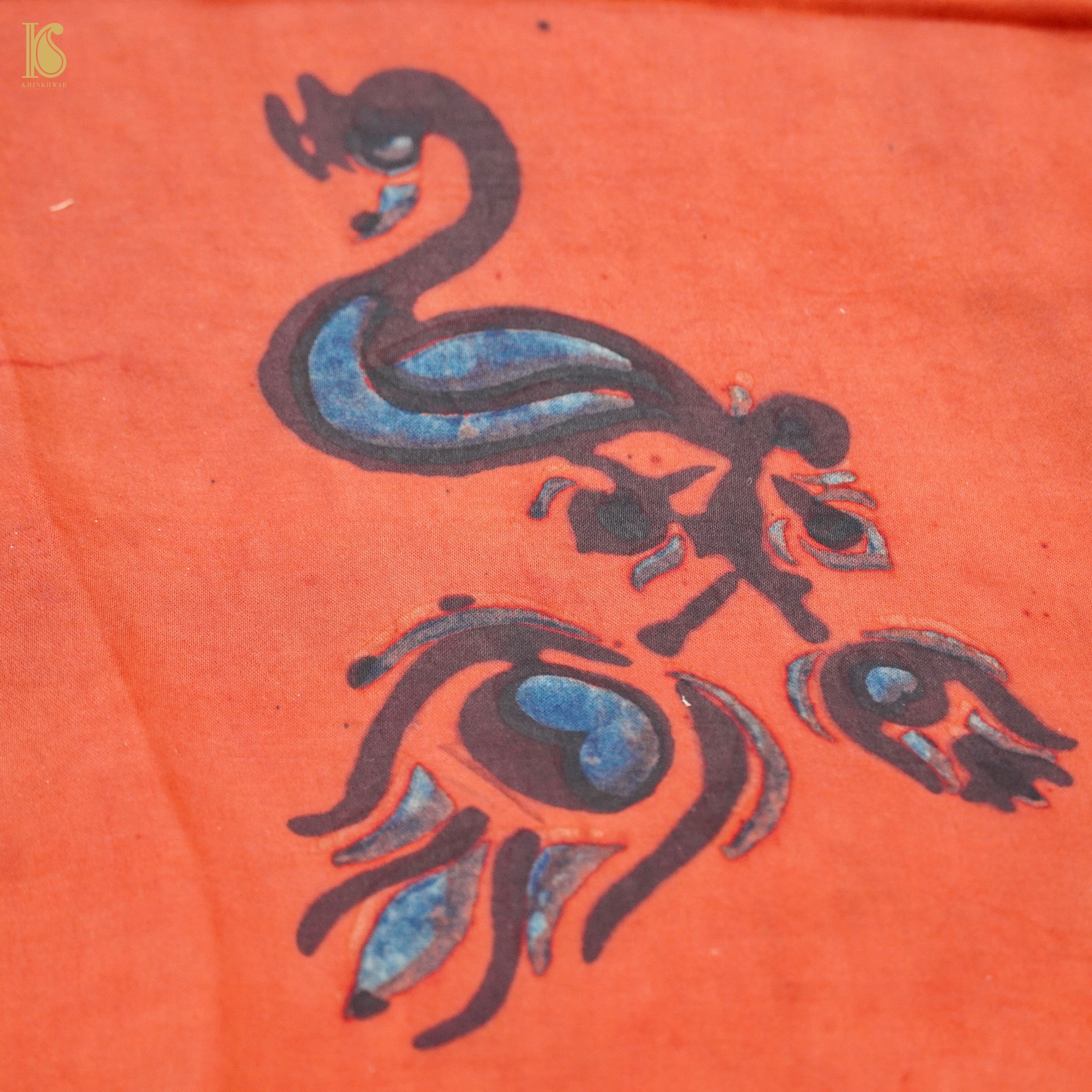 Hand Block Pure Modal Silk Ajrakh Fabric