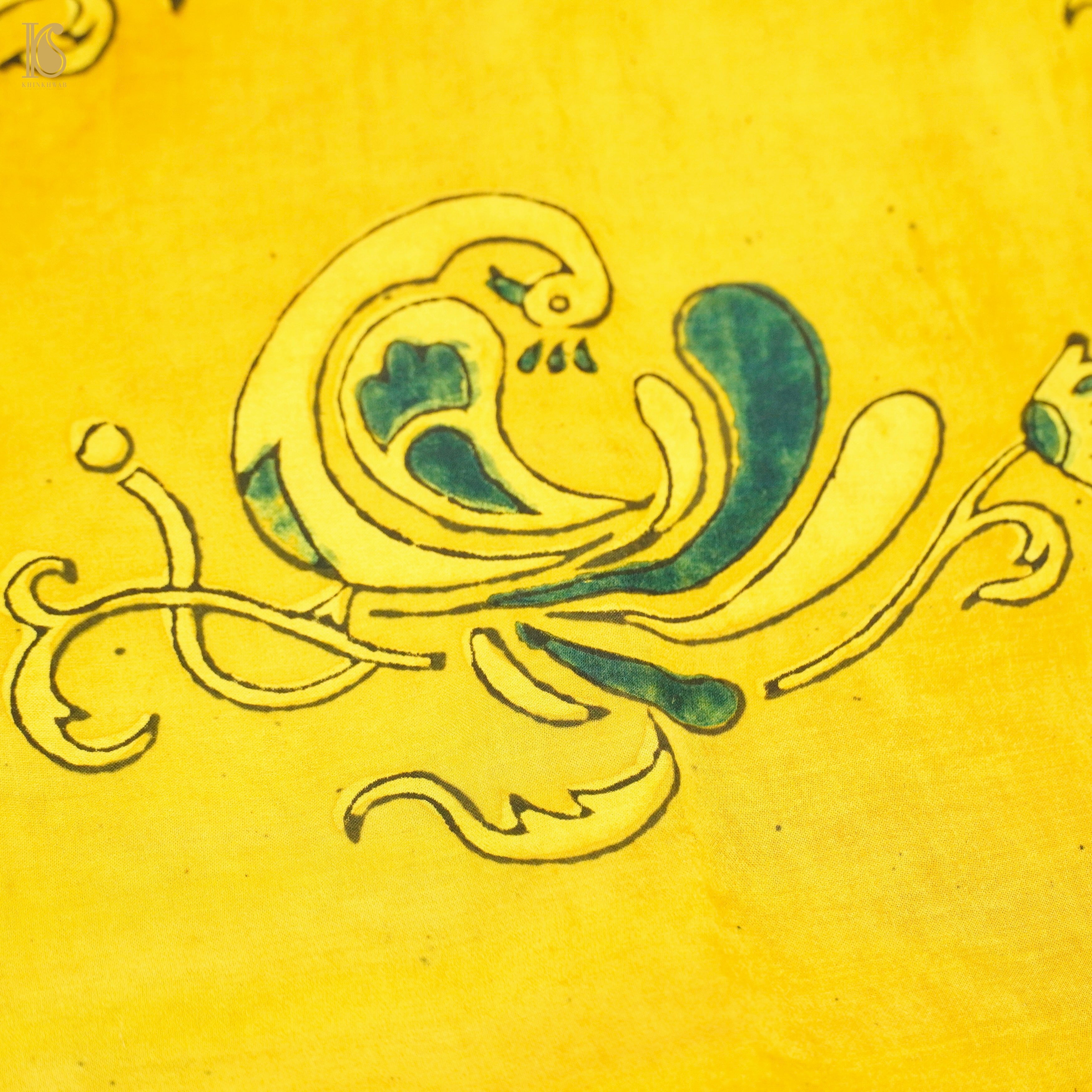 Hand Block Modal Silk Ajrakh Fabric