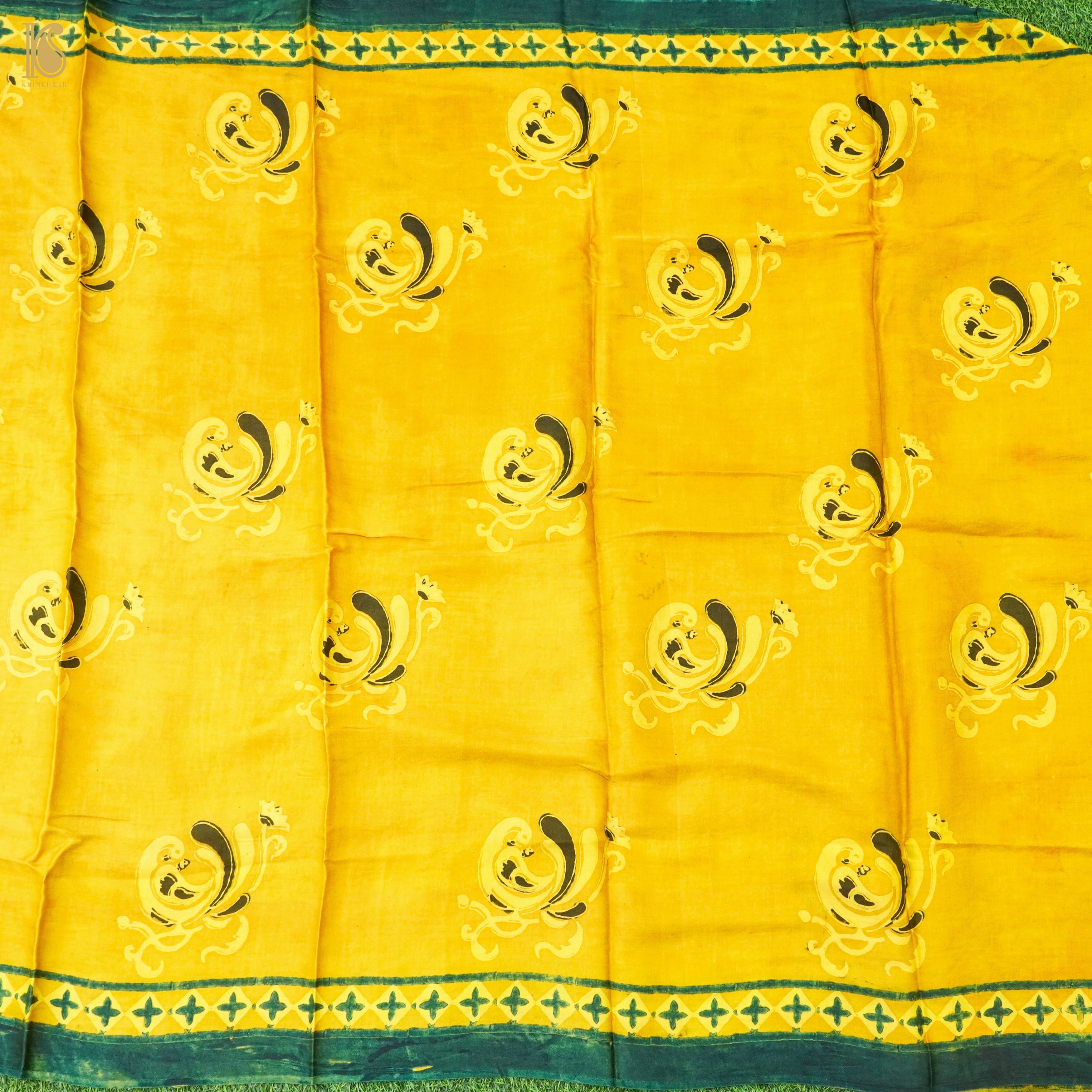 Hand Block Modal Silk Ajrakh Fabric
