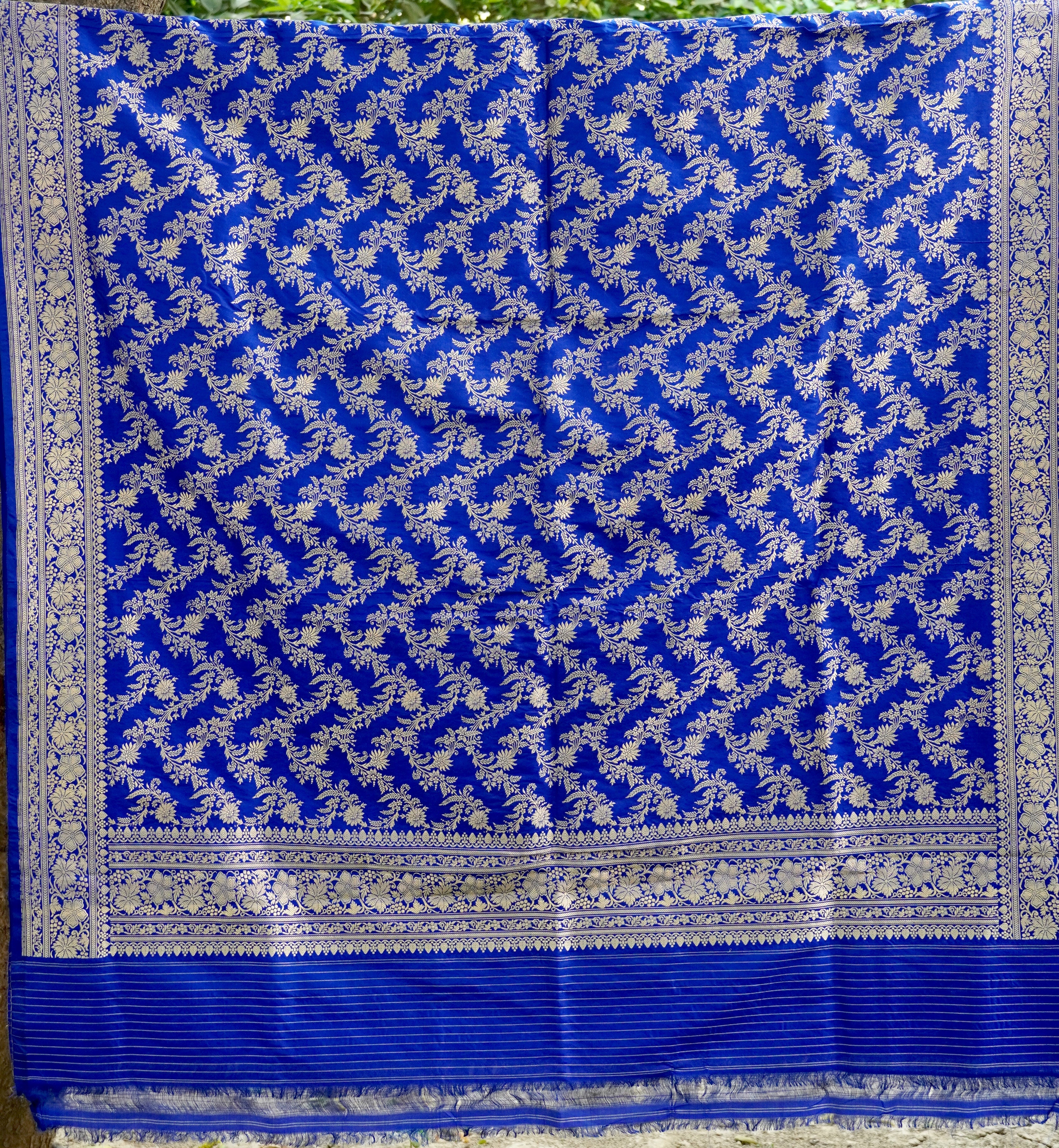 Blue Pure Katan Silk Handloom Kadwa Banarasi Dupatta - Khinkhwab