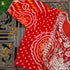 Red Hand Embroidered Pure Georgette Bandhani Stitched Blouse - Khinkhwab