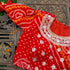 Red Hand Embroidered Pure Georgette Bandhani Stitched Blouse - Khinkhwab