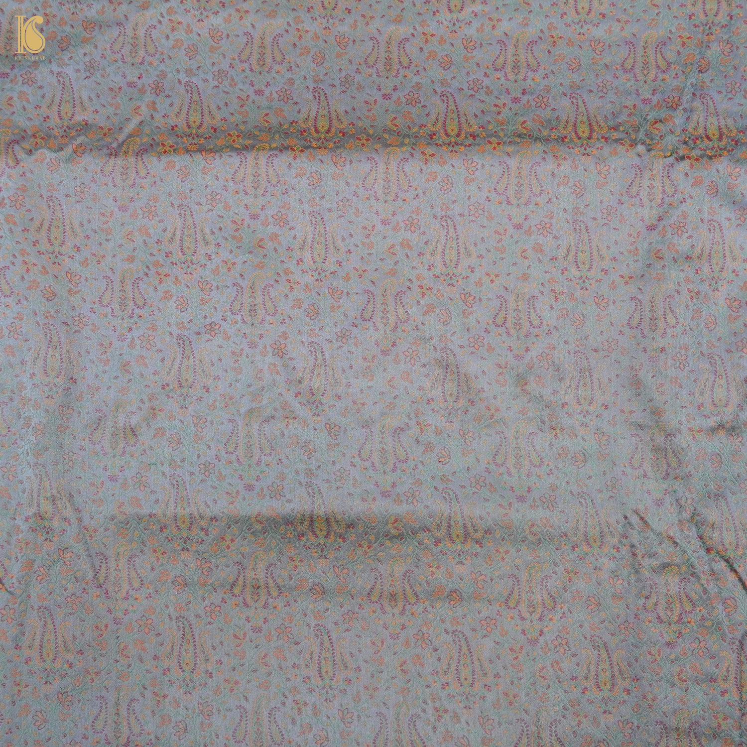 Manatee Grey Pure Banarasi Silk Handwoven Tanchui Kurta Fabric - Khinkhwab