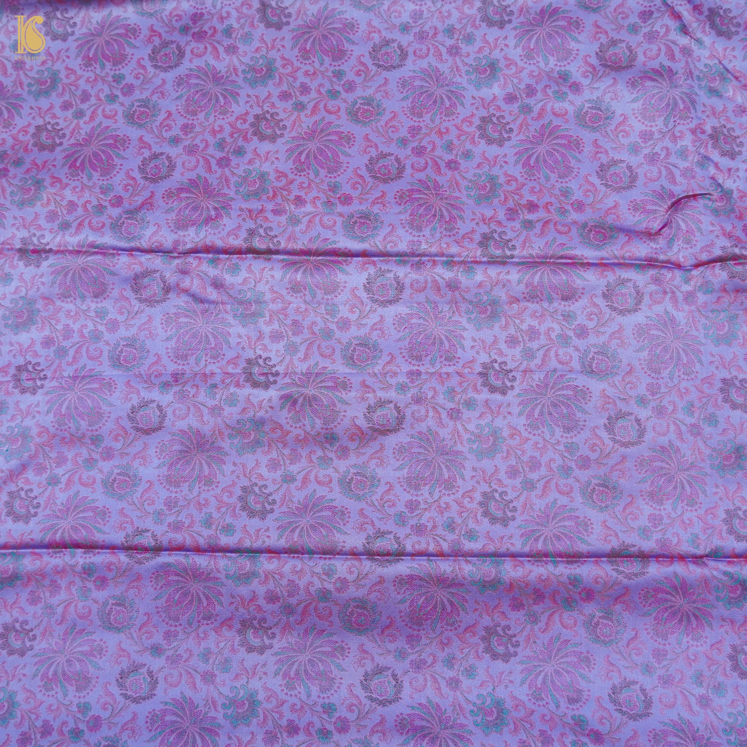 Moody Blue Pure Banarasi Silk Handwoven Tanchui Kurta Fabric - Khinkhwab