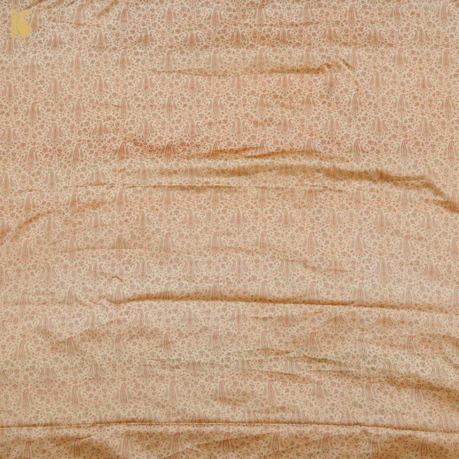 Beige Pure Banarasi Silk Handwoven Tanchui Kurta Fabric - Khinkhwab