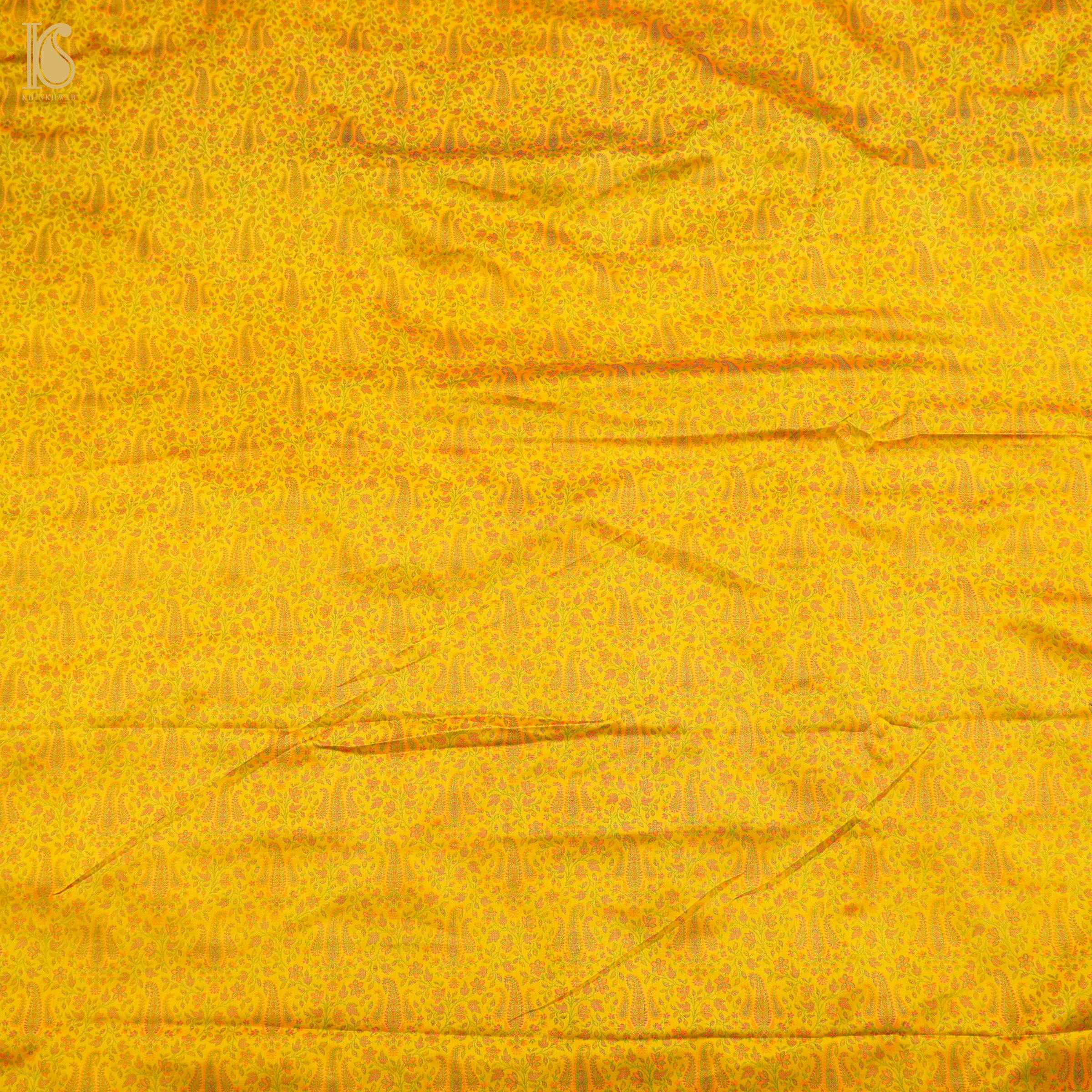 Bright Sun Pure Banarasi Silk Handwoven Tanchui Kurta Fabric - Khinkhwab