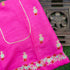 Hand Embroidered Pure Raw Silk Pink Blouse Fabric - Khinkhwab