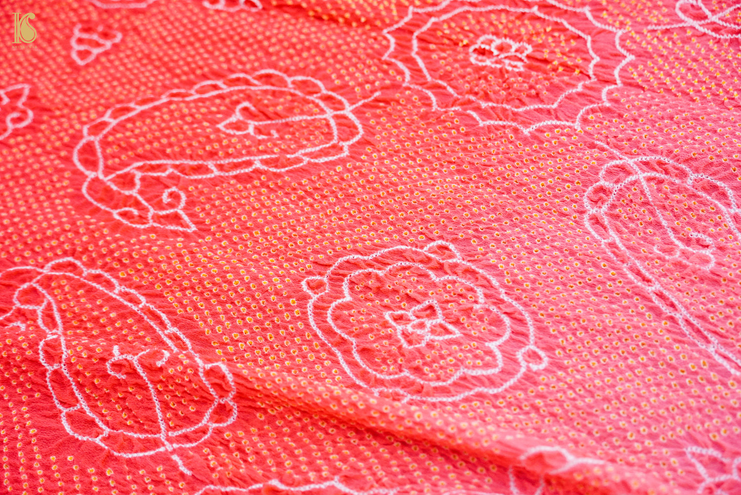 Multicolor Banarasi Pure Georgette Bandhani Saree - Khinkhwab