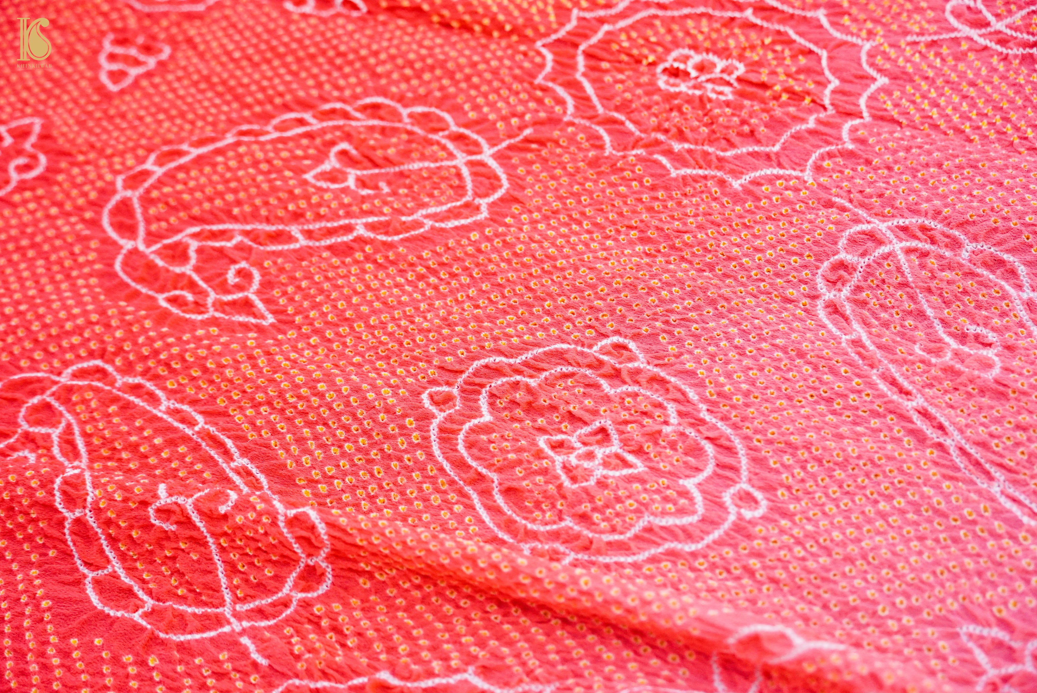 Multicolor Banarasi Pure Georgette Bandhani Saree - Khinkhwab