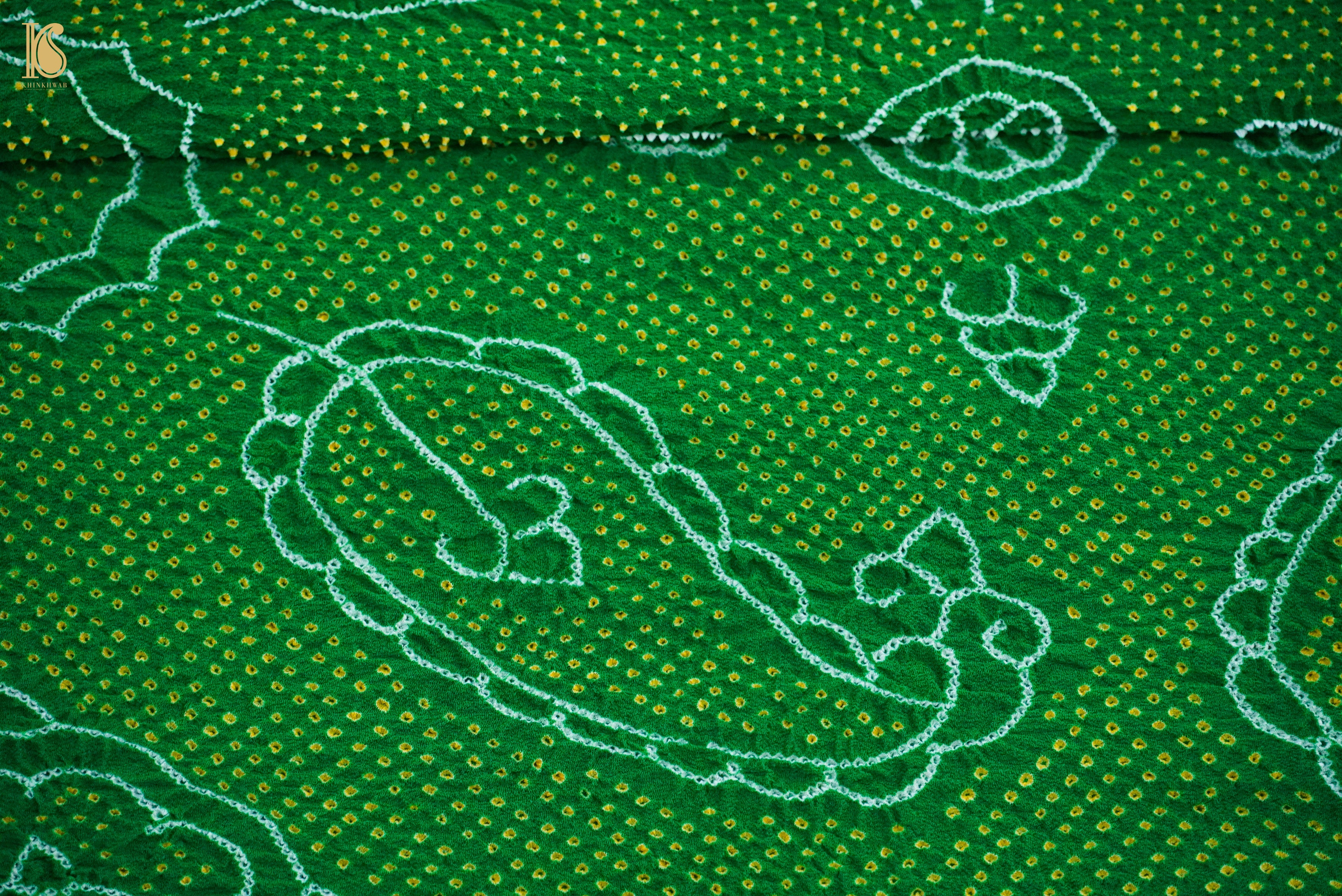 Multicolor Banarasi Pure Georgette Bandhani Saree - Khinkhwab
