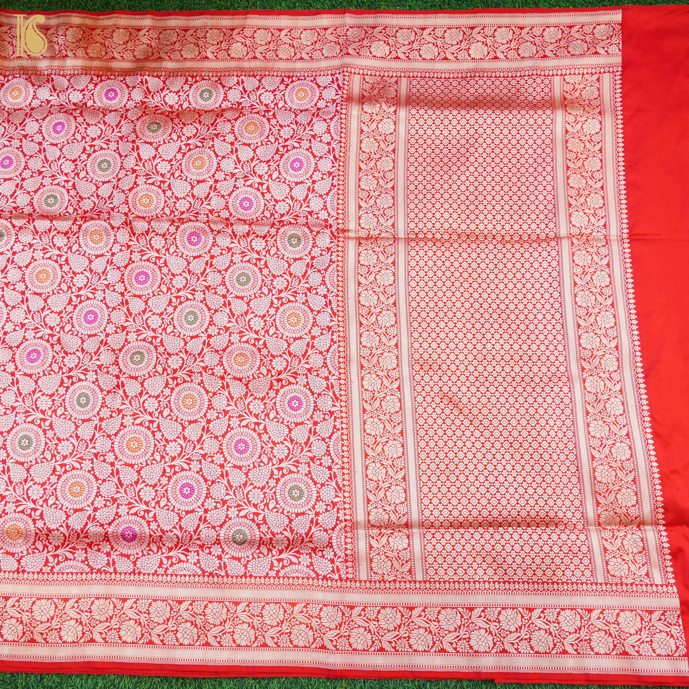 Red Pure Katan Silk Handloom Kadwa Mina Brocade Banarasi Saree - Khinkhwab