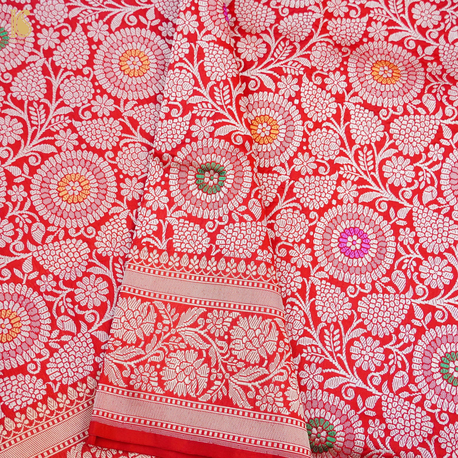 Red Pure Katan Silk Handloom Kadwa Mina Brocade Banarasi Saree - Khinkhwab