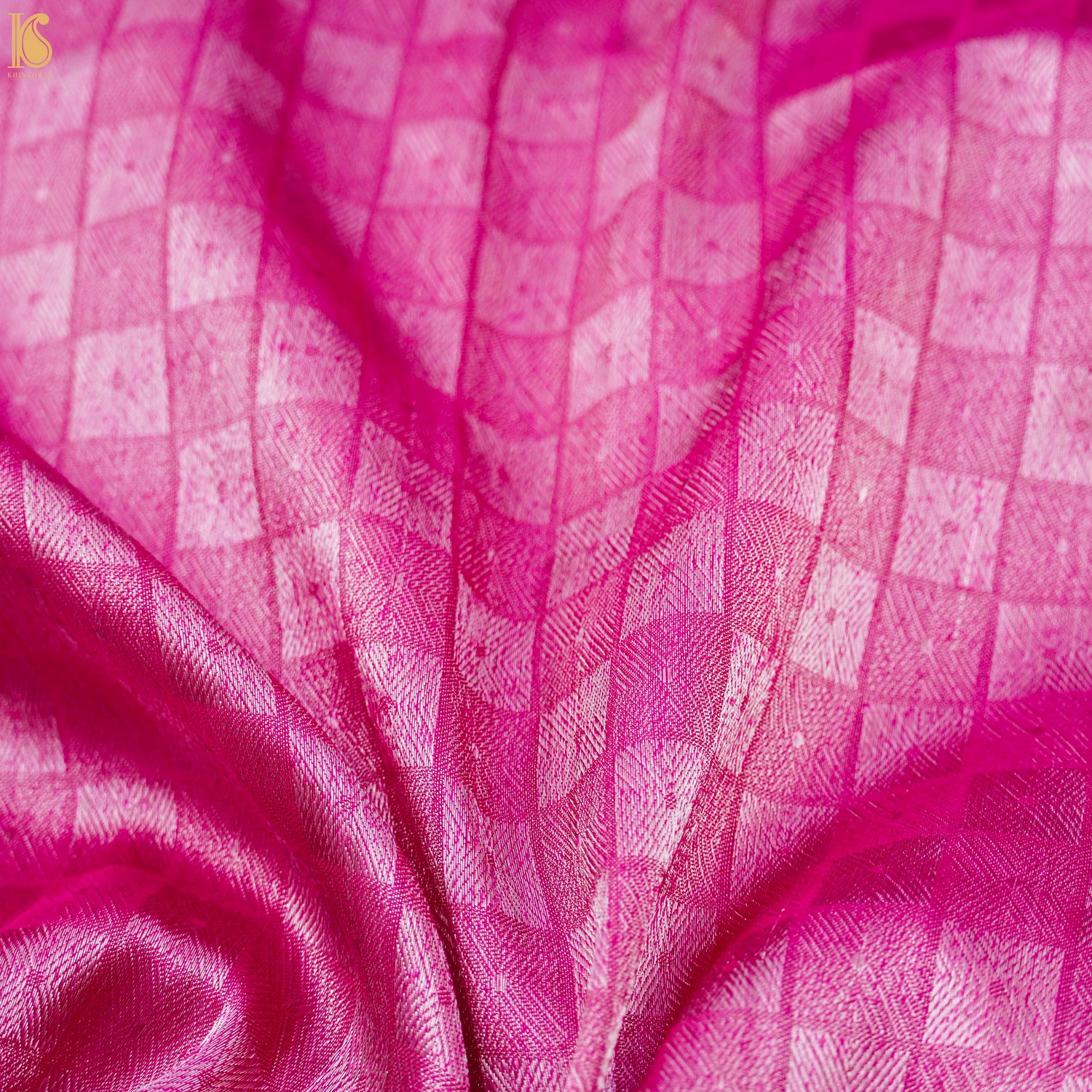 Persian Pink Handloom Pure Tissue by Silk Banarasi Tanchoi Saree - Khinkhwab