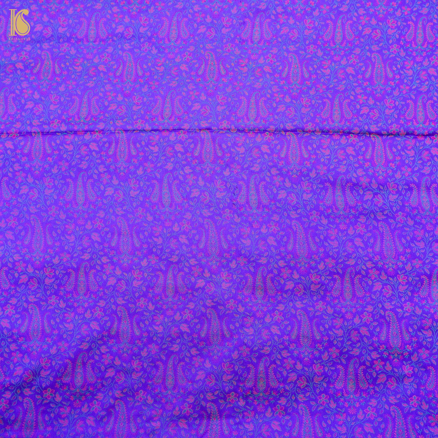 Purple Pure Banarasi Silk Handwoven Tanchui Kurta Fabric - Khinkhwab