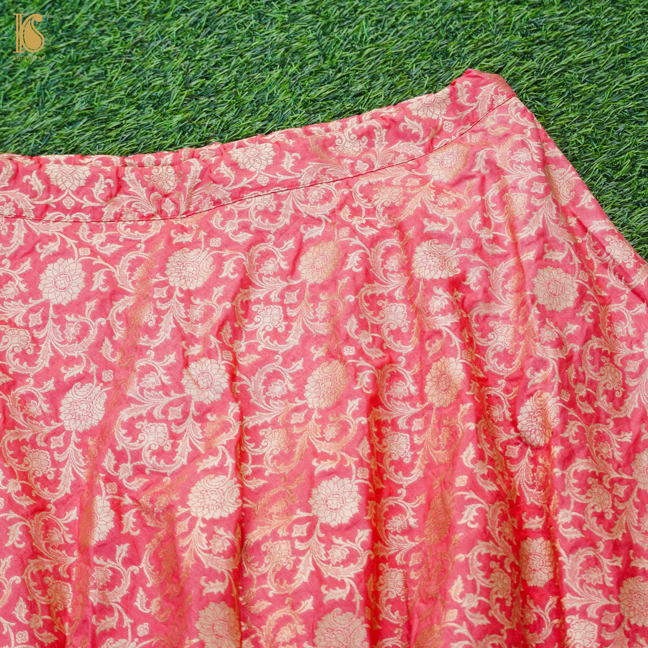 Froly Pink Soft Silk Banarasi Lehenga - Khinkhwab