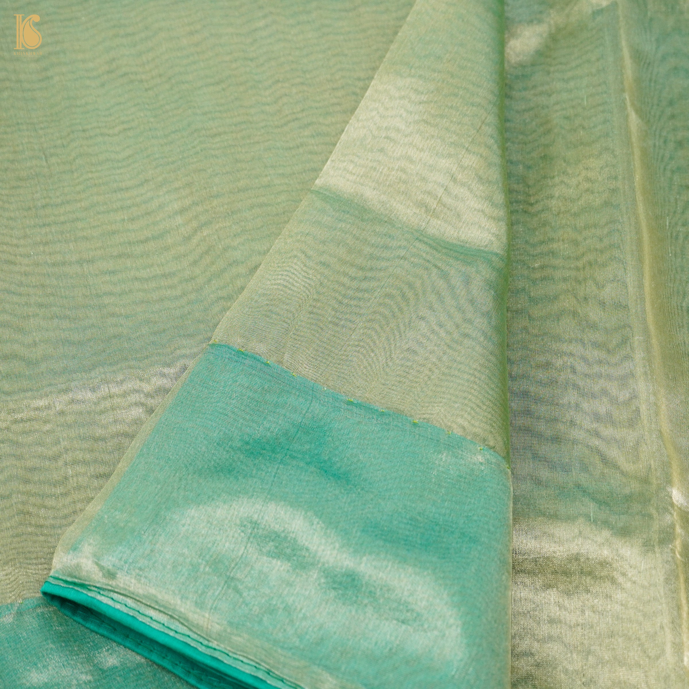 Norway Green Pure Tissue Silk Handwoven Banarasi Saree - Khinkhwab
