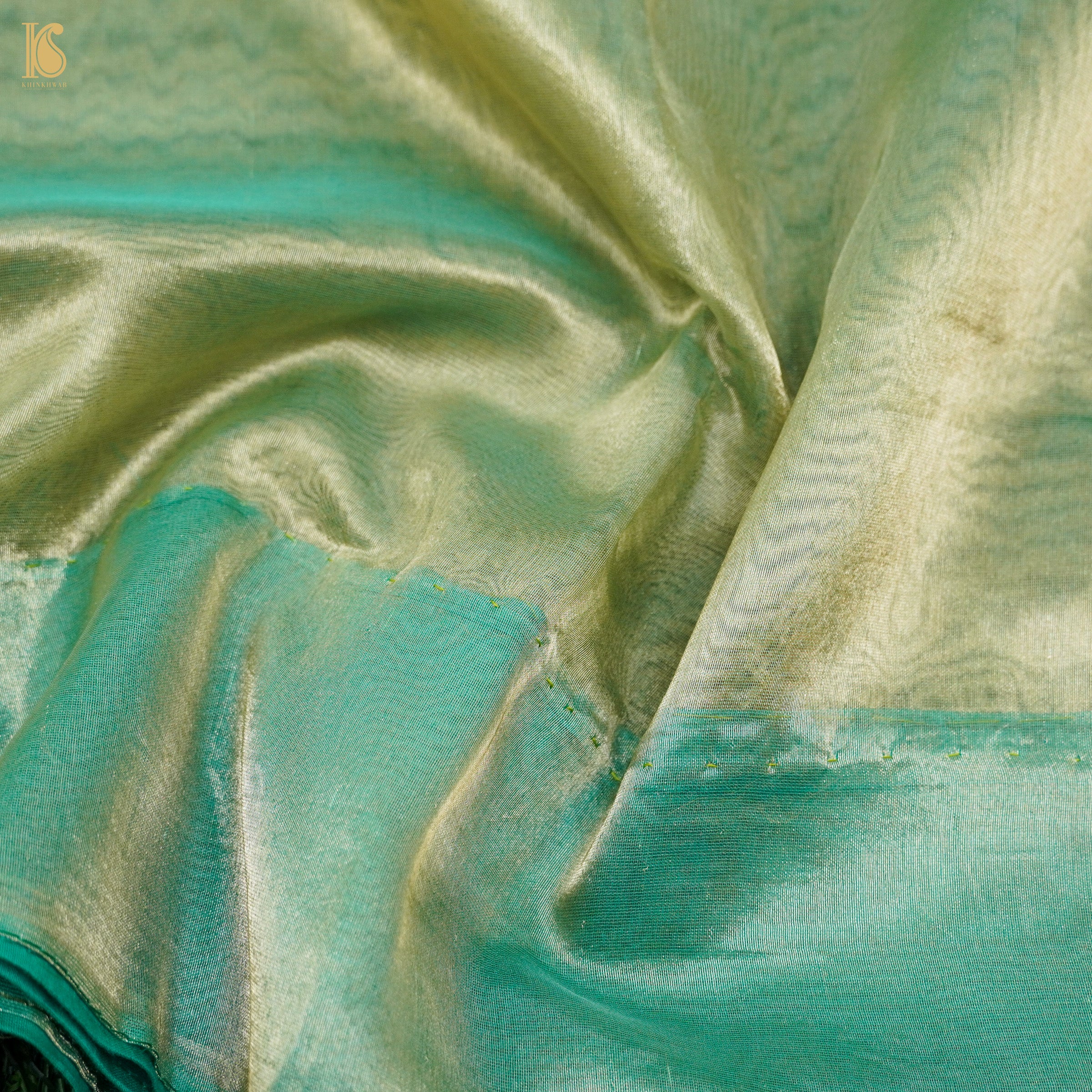 Norway Green Pure Tissue Silk Handwoven Banarasi Saree - Khinkhwab