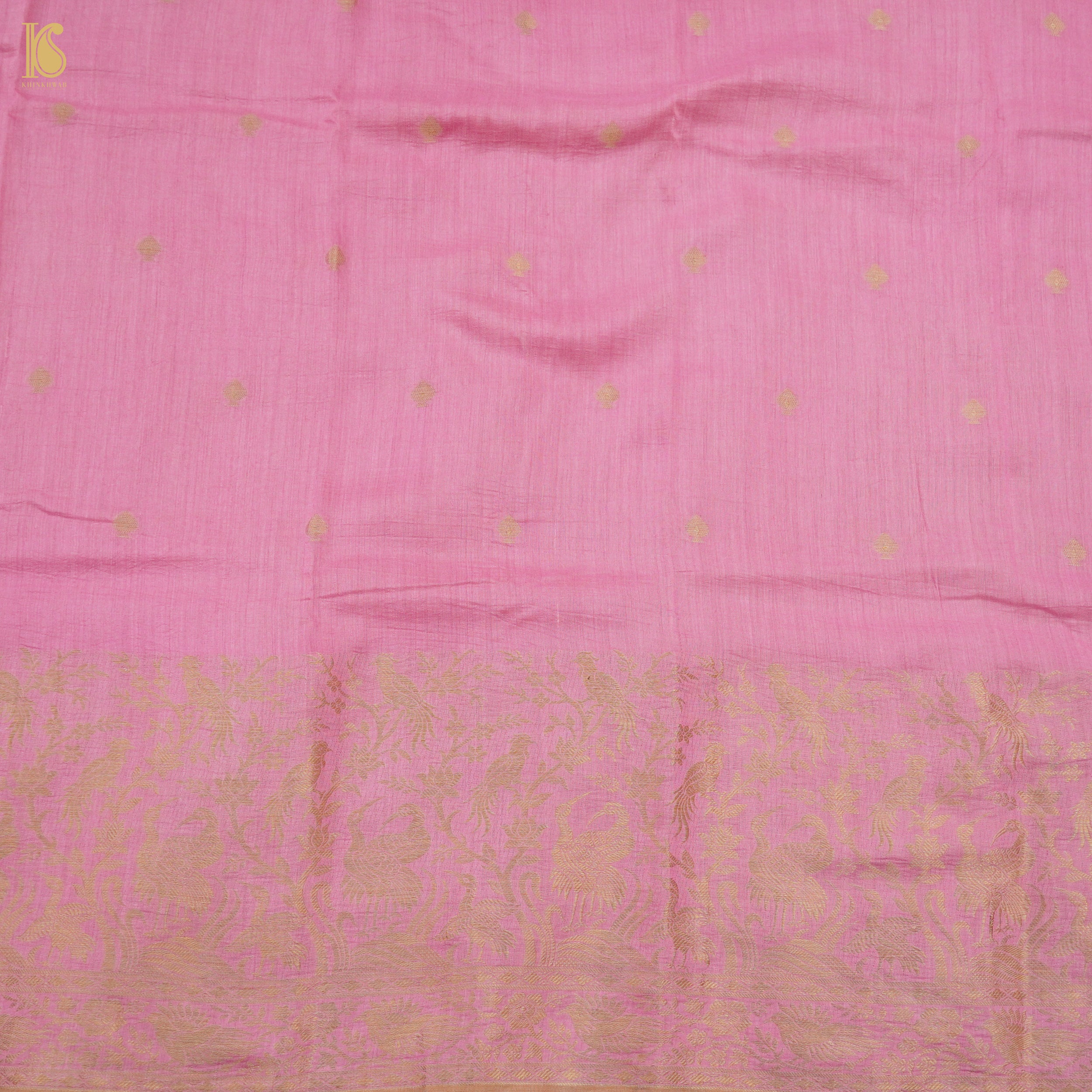 Red Violet Pure Moonga Silk Handloom Banarasi Suit and Dupatta Set - Khinkhwab
