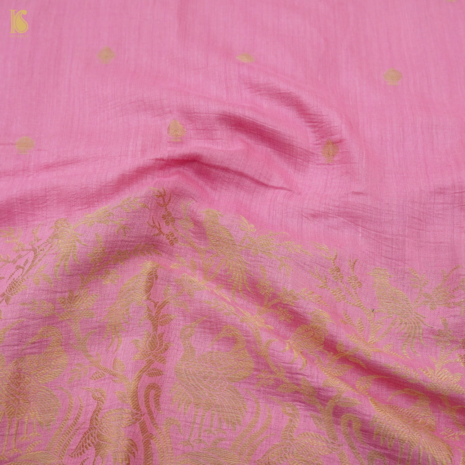 Red Violet Pure Moonga Silk Handloom Banarasi Suit and Dupatta Set - Khinkhwab