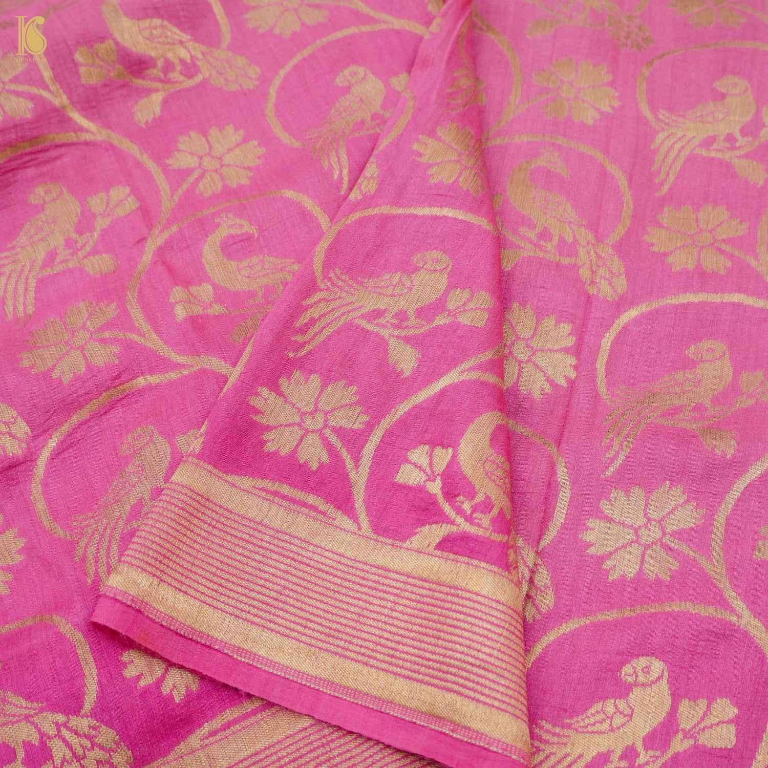 Red Violet Pure Moonga Silk Handloom Banarasi Suit and Dupatta Set - Khinkhwab