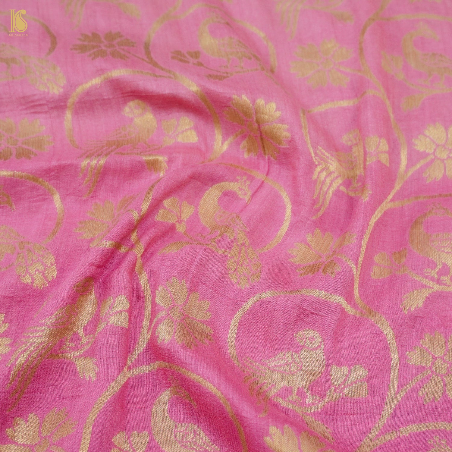 Red Violet Pure Moonga Silk Handloom Banarasi Suit and Dupatta Set - Khinkhwab