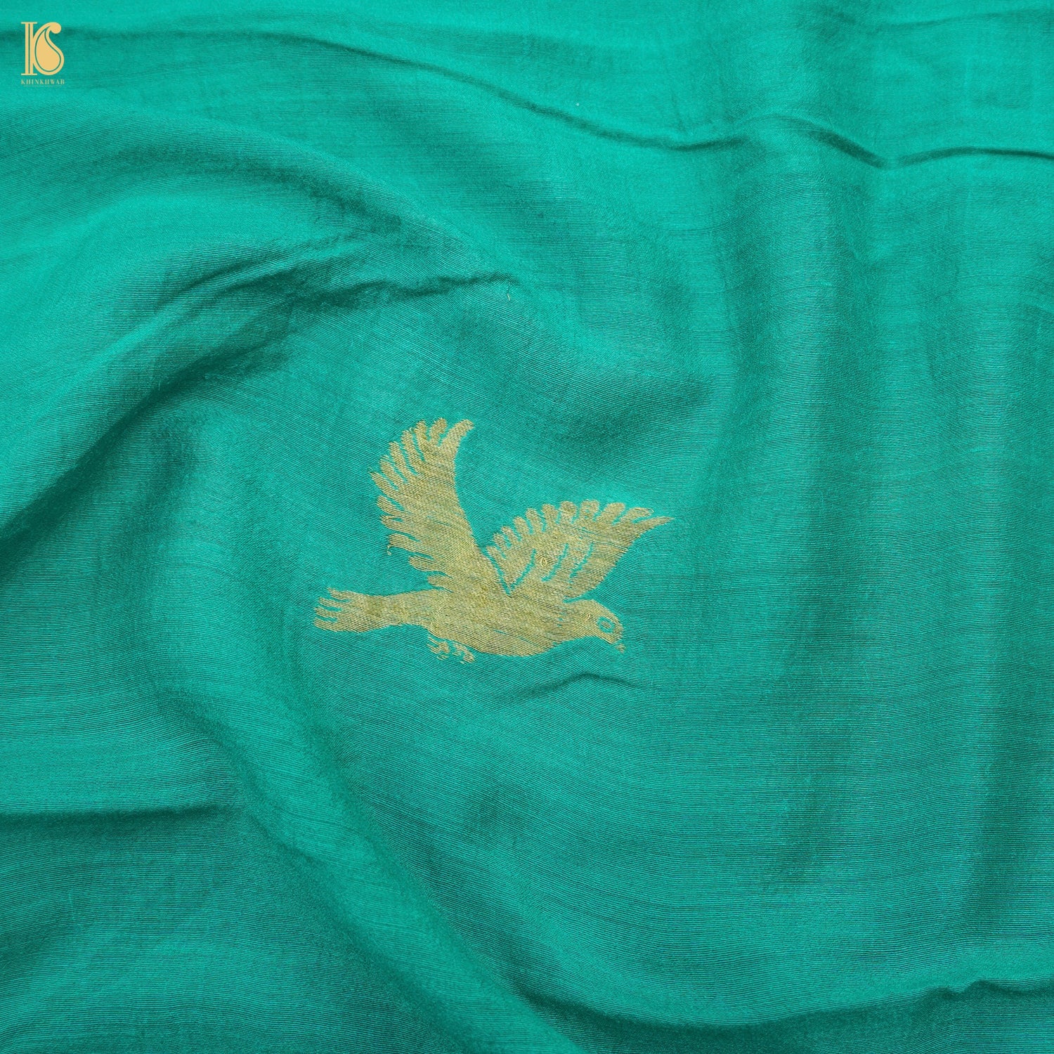 Persian Green Pure Moonga Silk Handloom Banarasi Suit and Dupatta Set - Khinkhwab