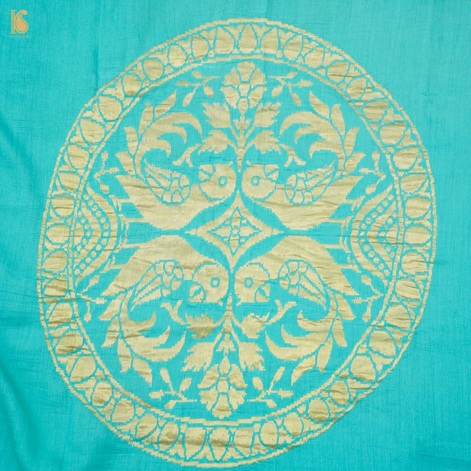 Iris Blue Pure Moonga Silk Handloom Banarasi Suit and Dupatta Set - Khinkhwab