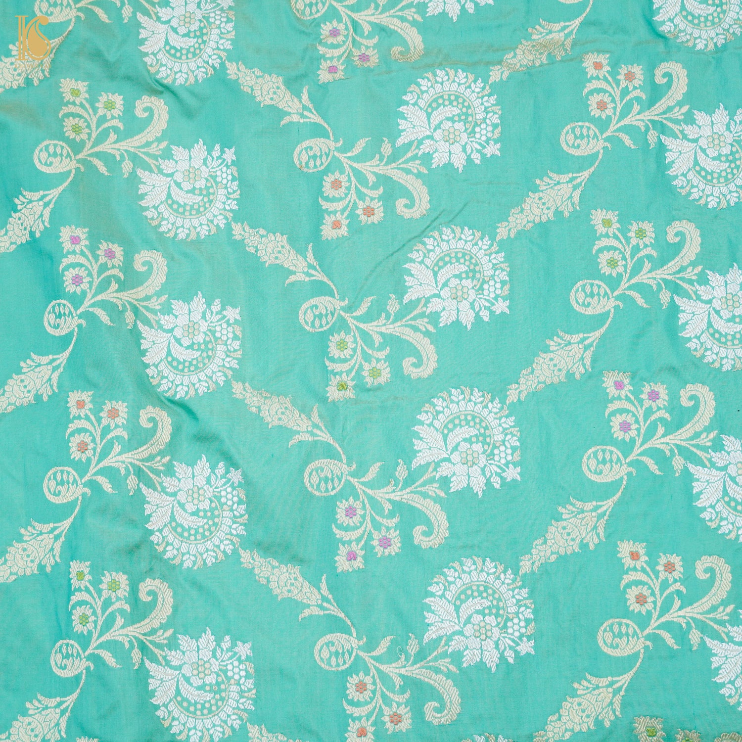 Downy Green Handloom Katan Silk Banarasi Kadwa Saree - Khinkhwab