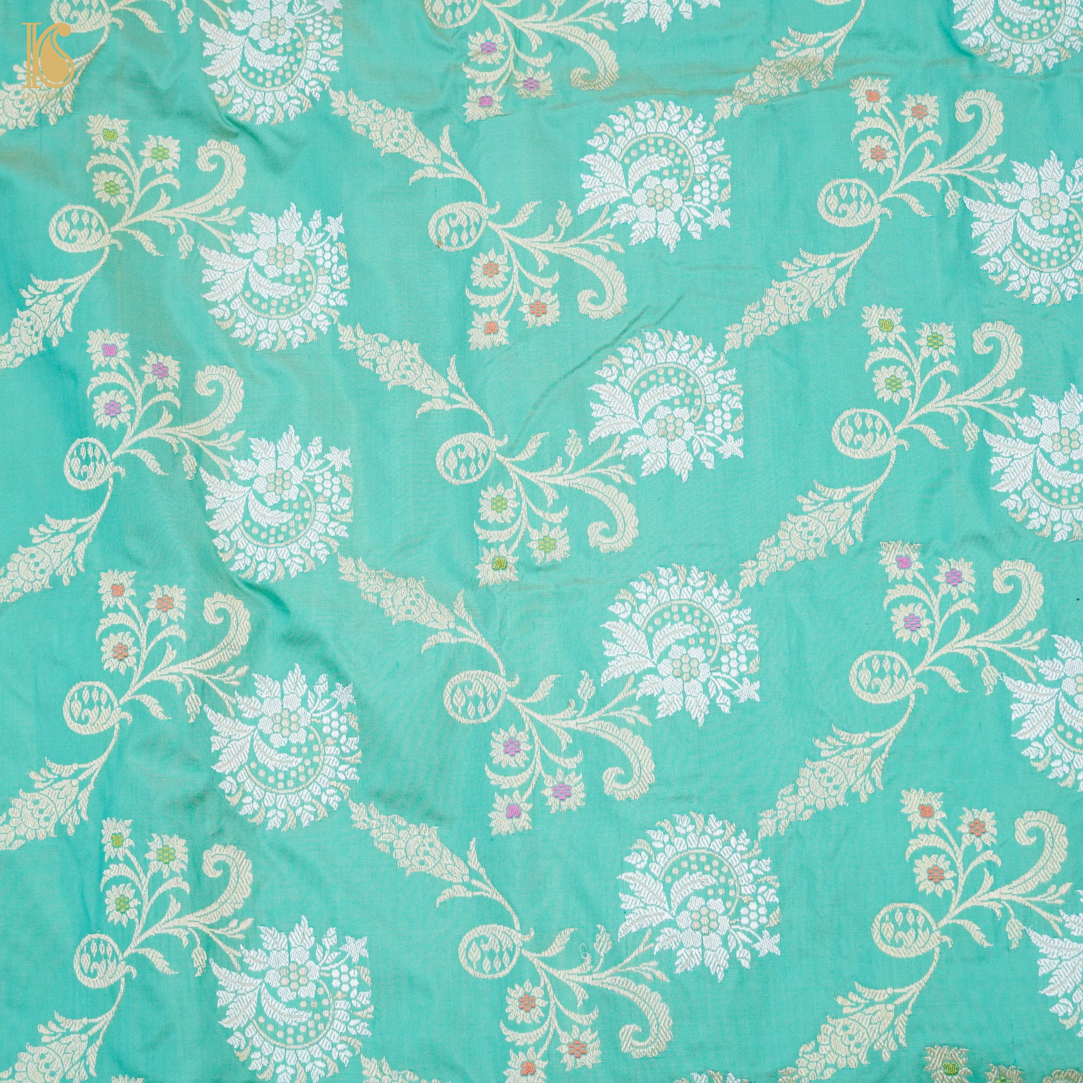Downy Green Handloom Katan Silk Banarasi Kadwa Saree - Khinkhwab