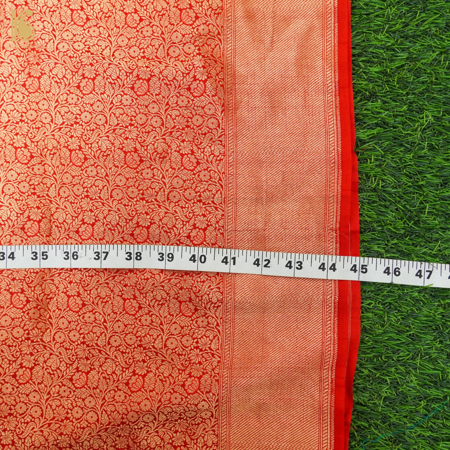 Handloom Red Pure Brocade Banarasi Fabric - Khinkhwab