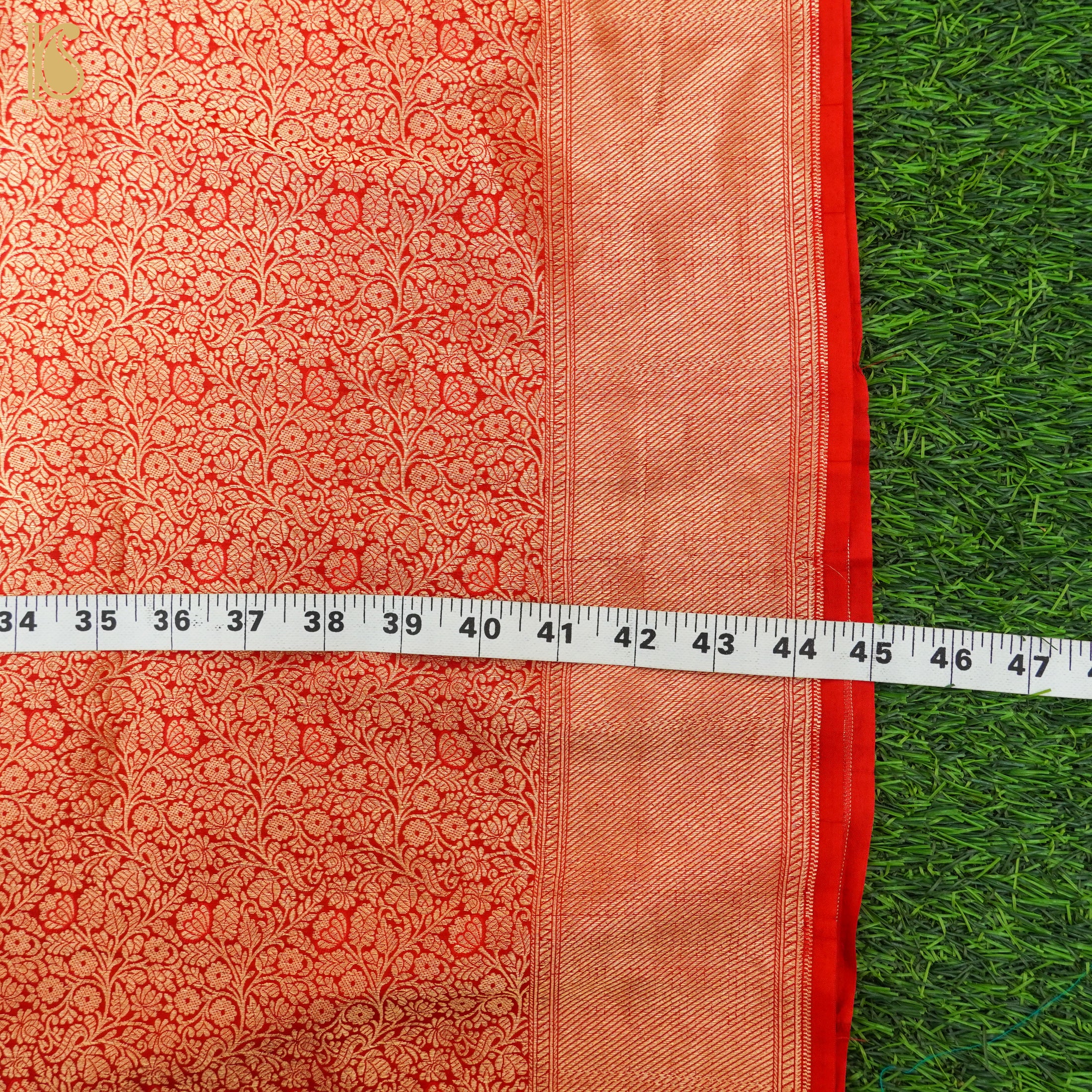 Handloom Red Pure Brocade Banarasi Fabric - Khinkhwab