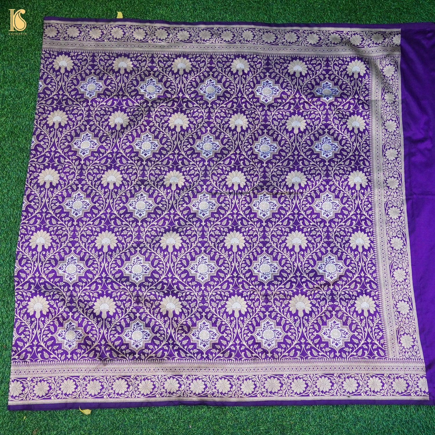 Purple Pure Katan Silk Handloom Banarasi Dupatta - Khinkhwab