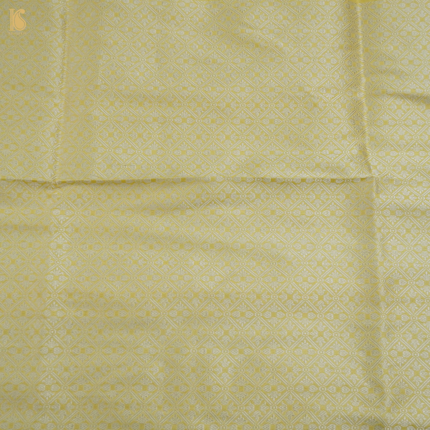 Handwoven Pure Katan Silk Banarasi Brocade Silver Zari Fabric - Khinkhwab