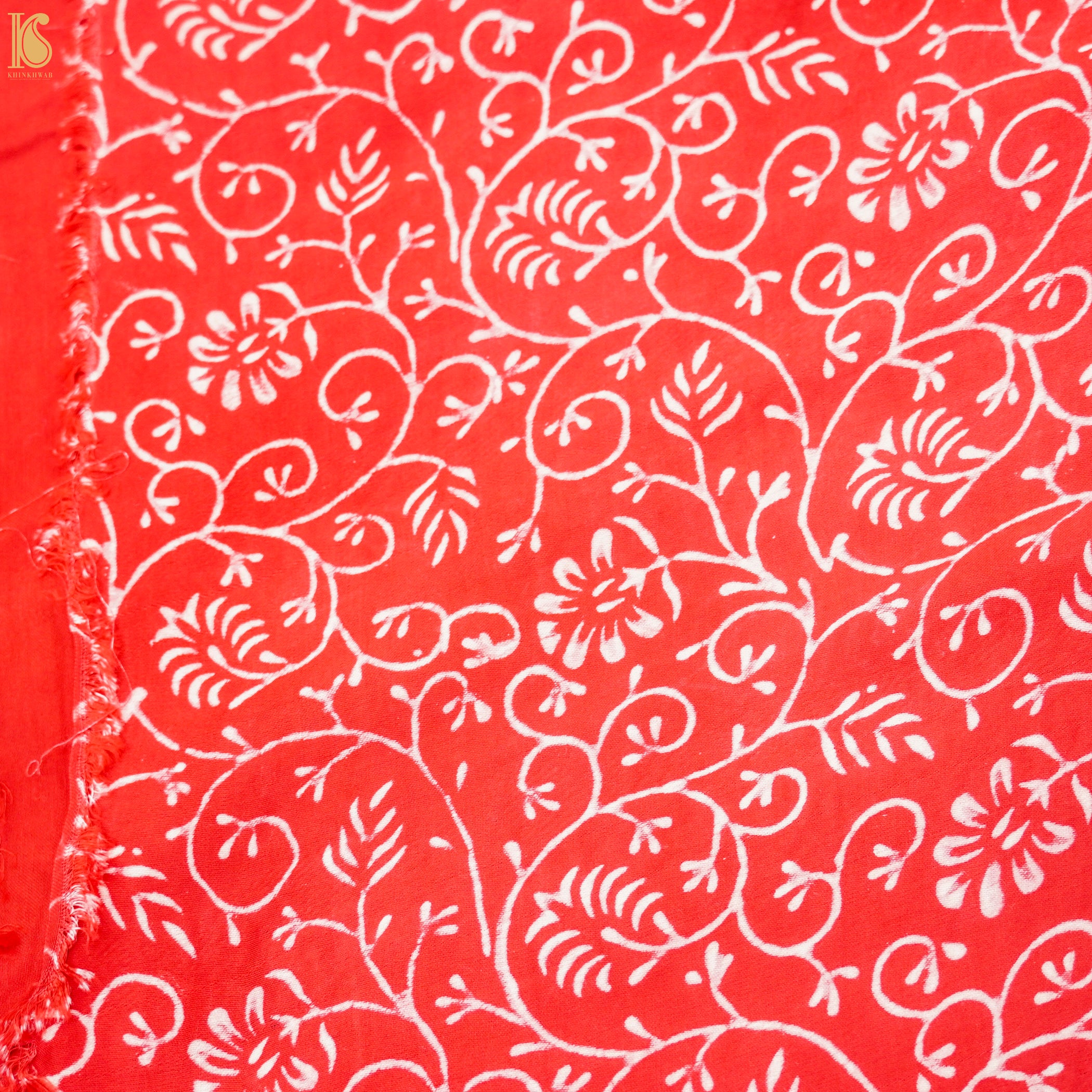 Venetian Red Hand Block Ajrakh Modal Silk Gharchola Saree - Khinkhwab