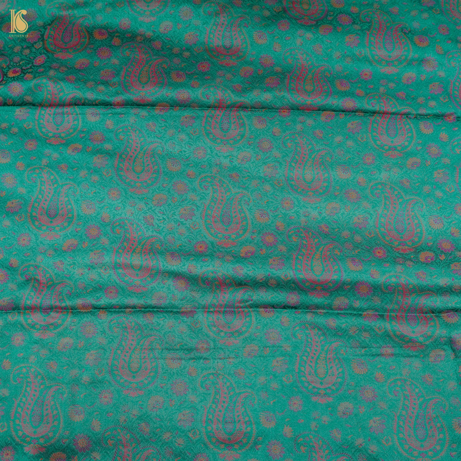 Green Pure Banarasi Silk Handwoven Tanchui Fabric - Khinkhwab