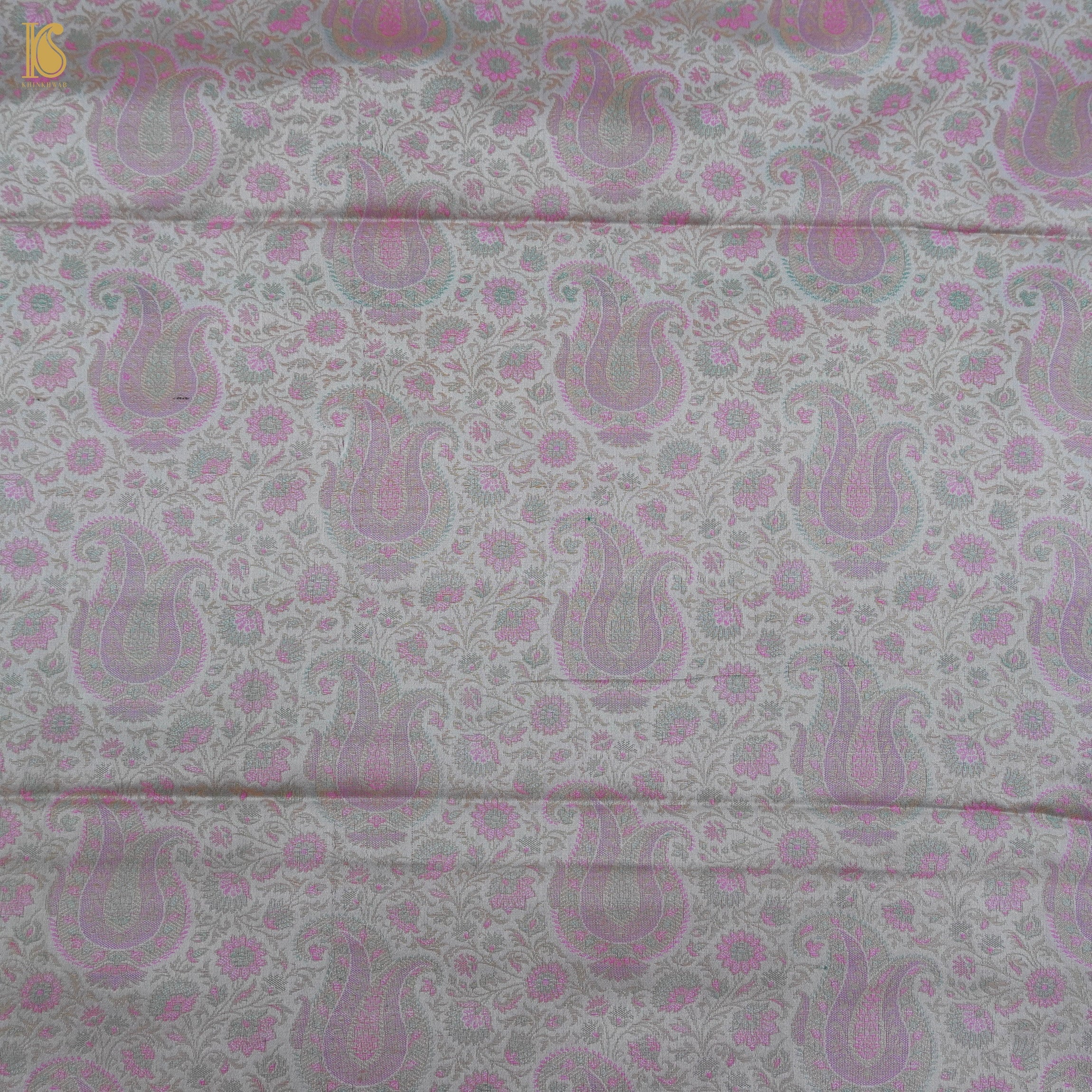 Pure Banarasi Silk Handwoven Tanchui Fabric - Khinkhwab