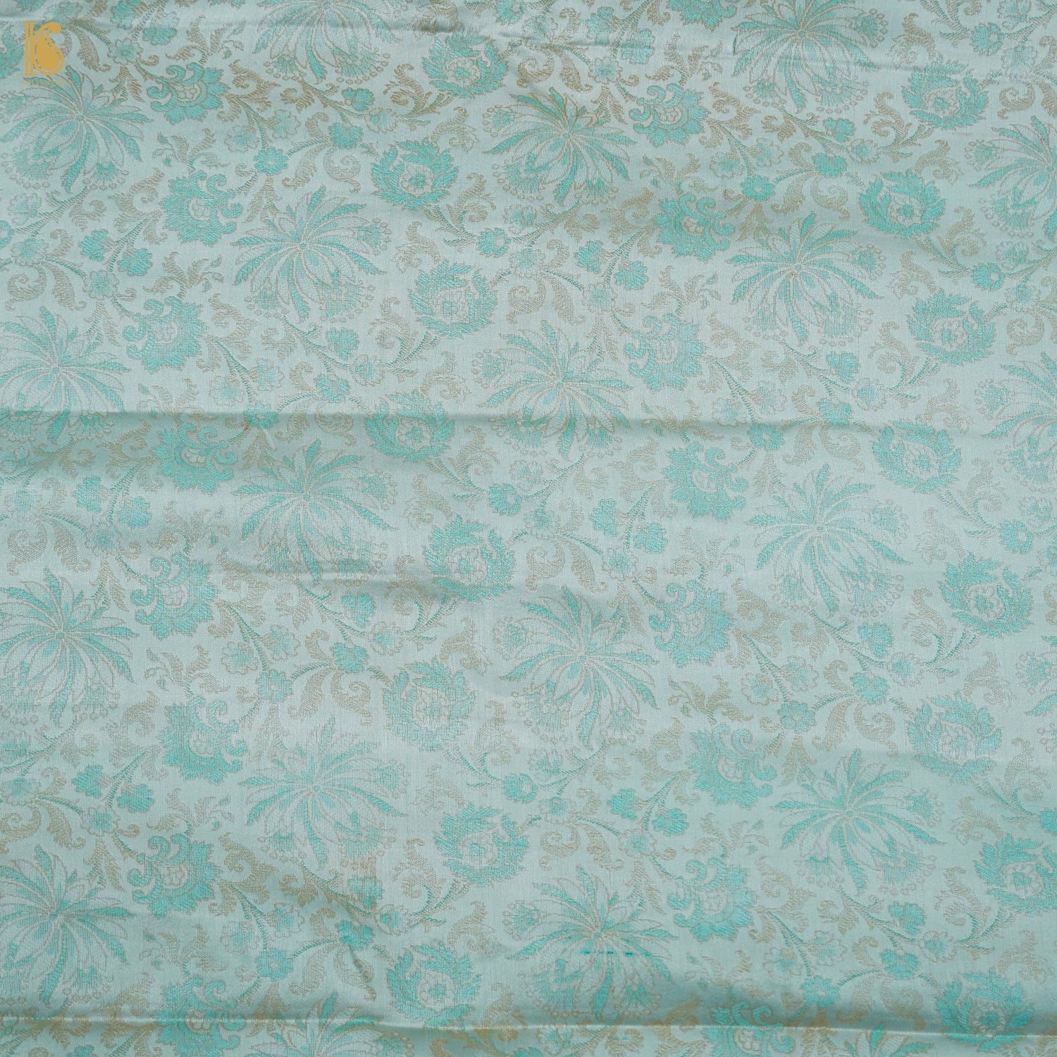 Green Pure Banarasi Silk Handwoven Tanchui Fabric - Khinkhwab