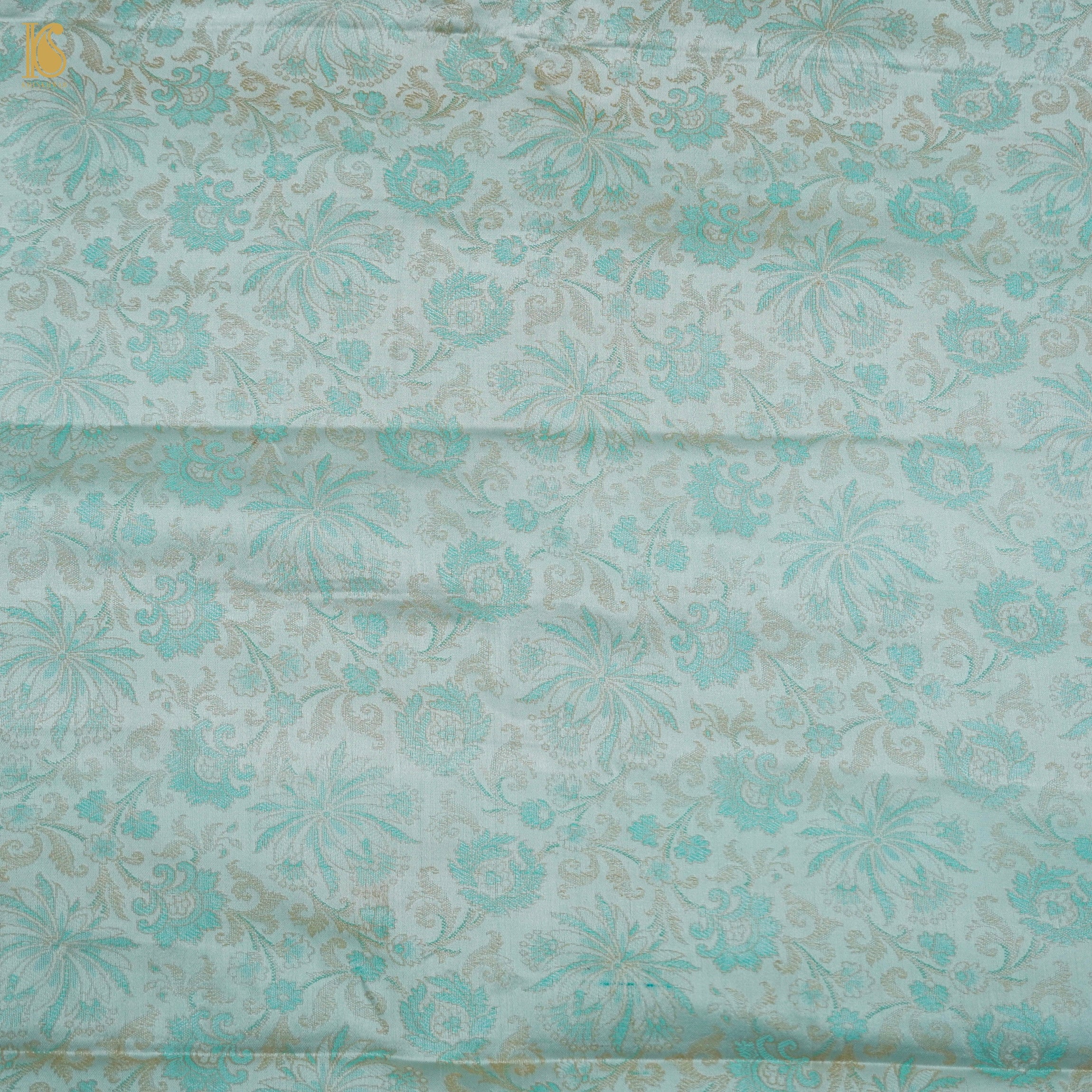 Green Pure Banarasi Silk Handwoven Tanchui Fabric - Khinkhwab