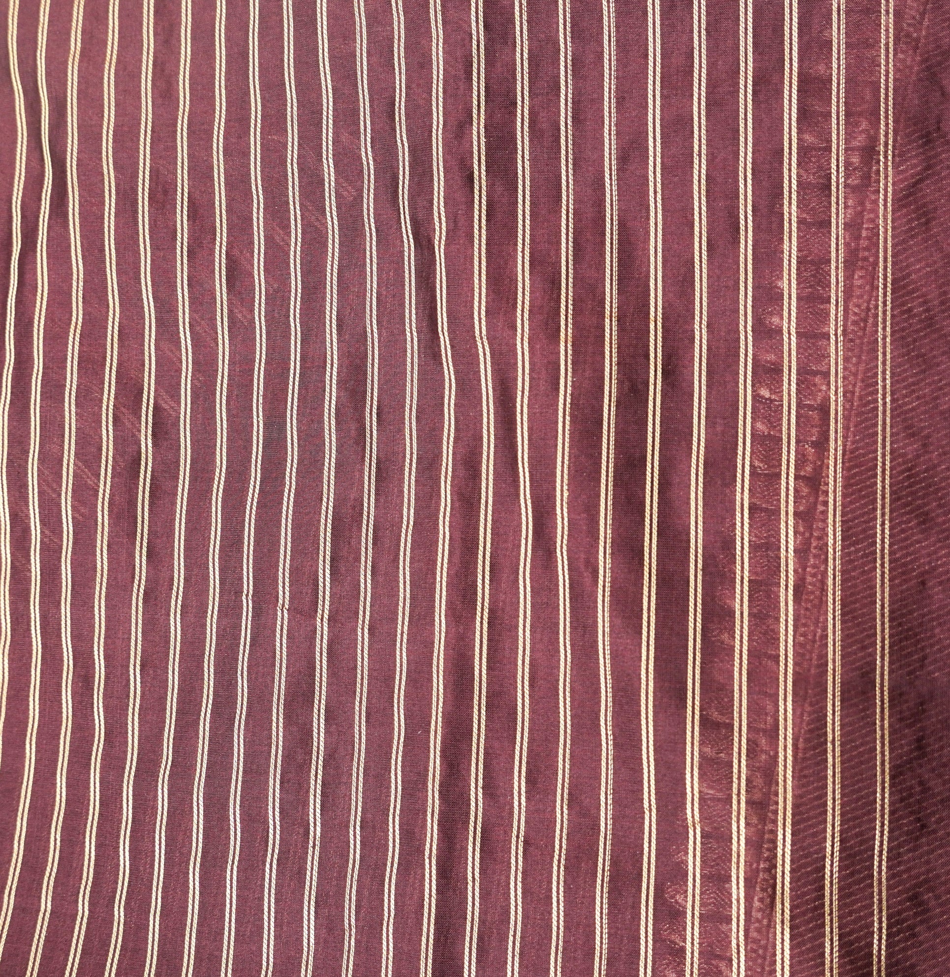 Congo Brown Pure Kora Silk Handloom Banarasi Soft Drape Saree - Khinkhwab
