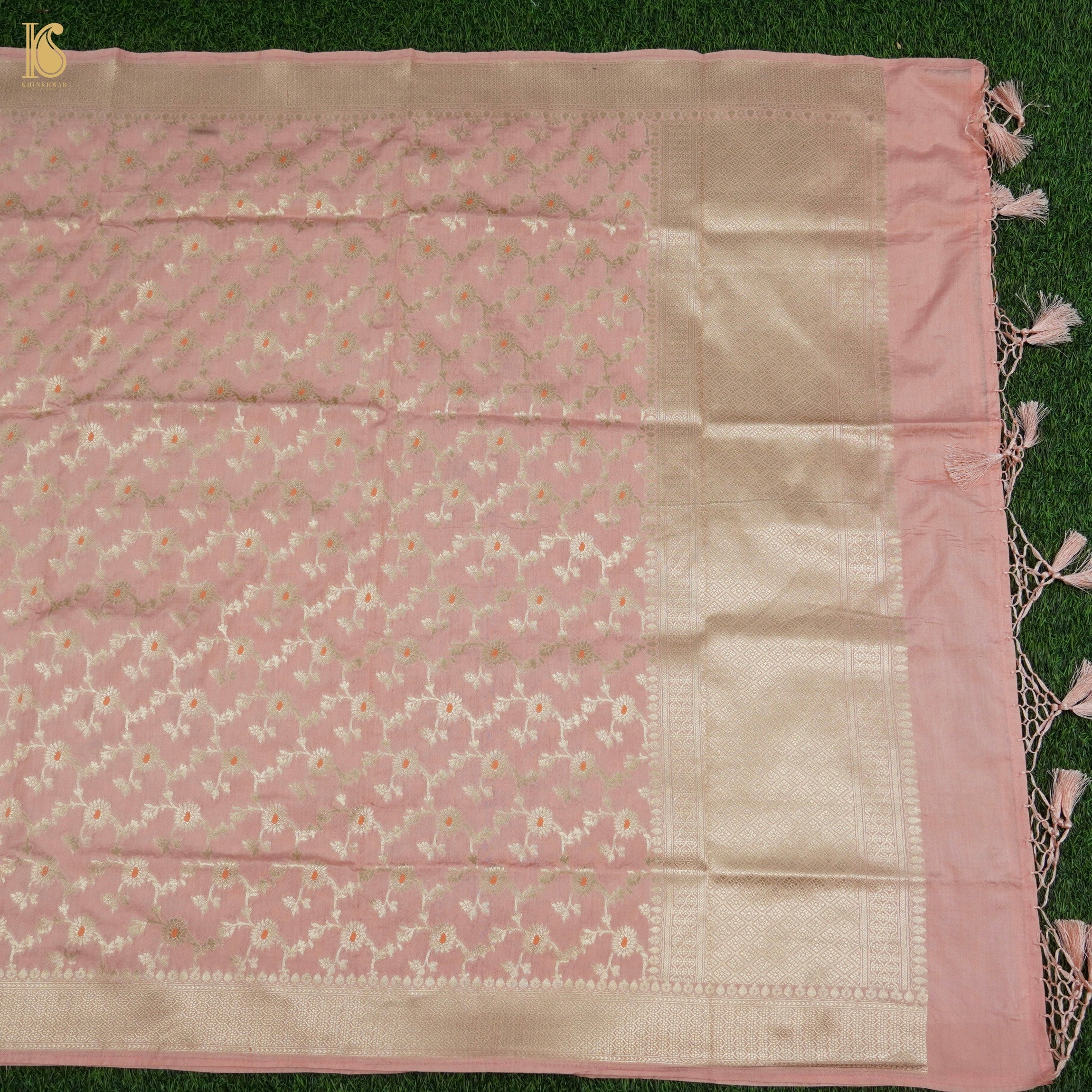 Pink Cotton Silk Meenakari Banarasi Suit Set - Khinkhwab