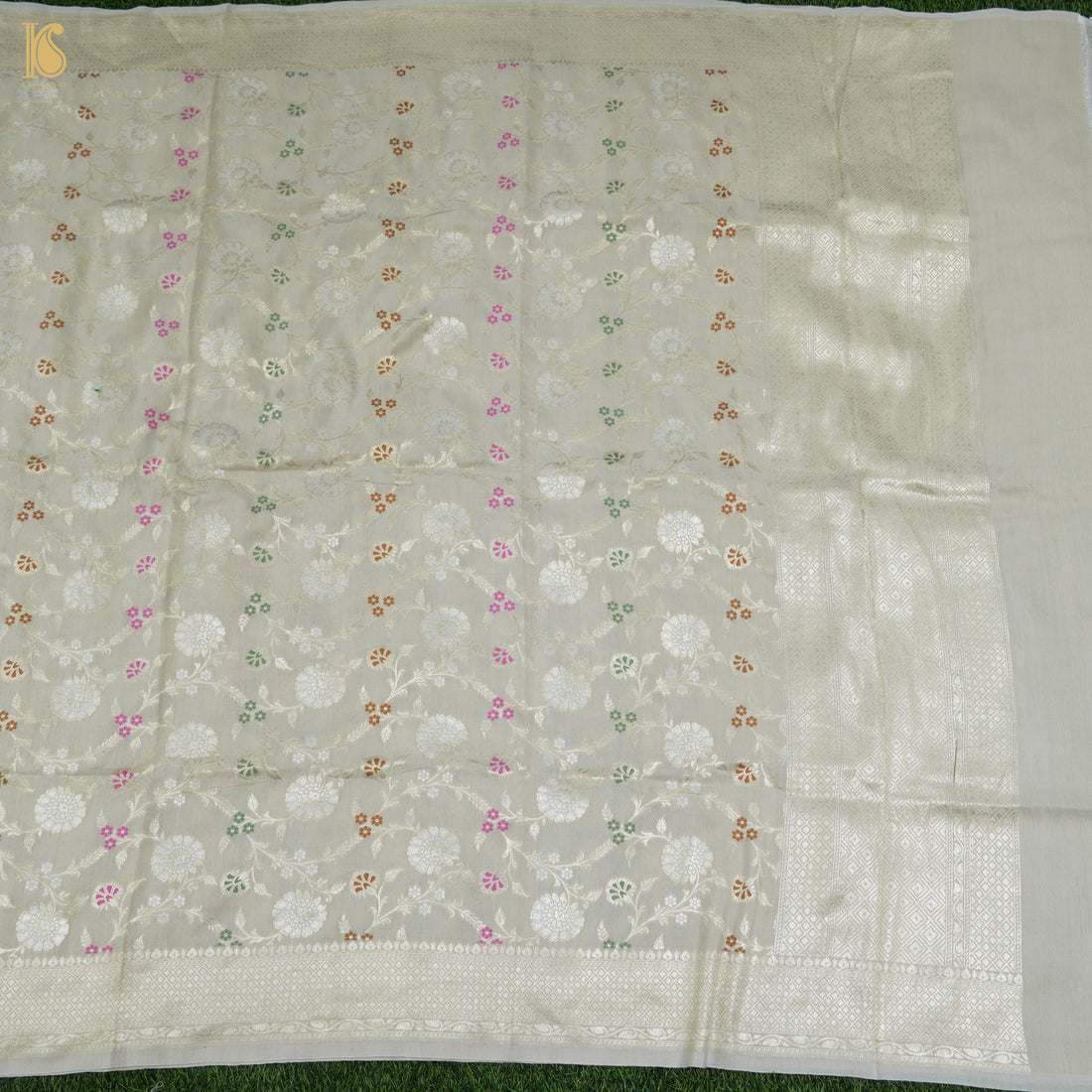 Beige Banarasi Moonga Silk Dyeable Meenakari Dupatta - Khinkhwab