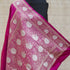 Wild Strawberry Katan Silk Handloom Banarasi Kadwa Border Saree - Khinkhwab