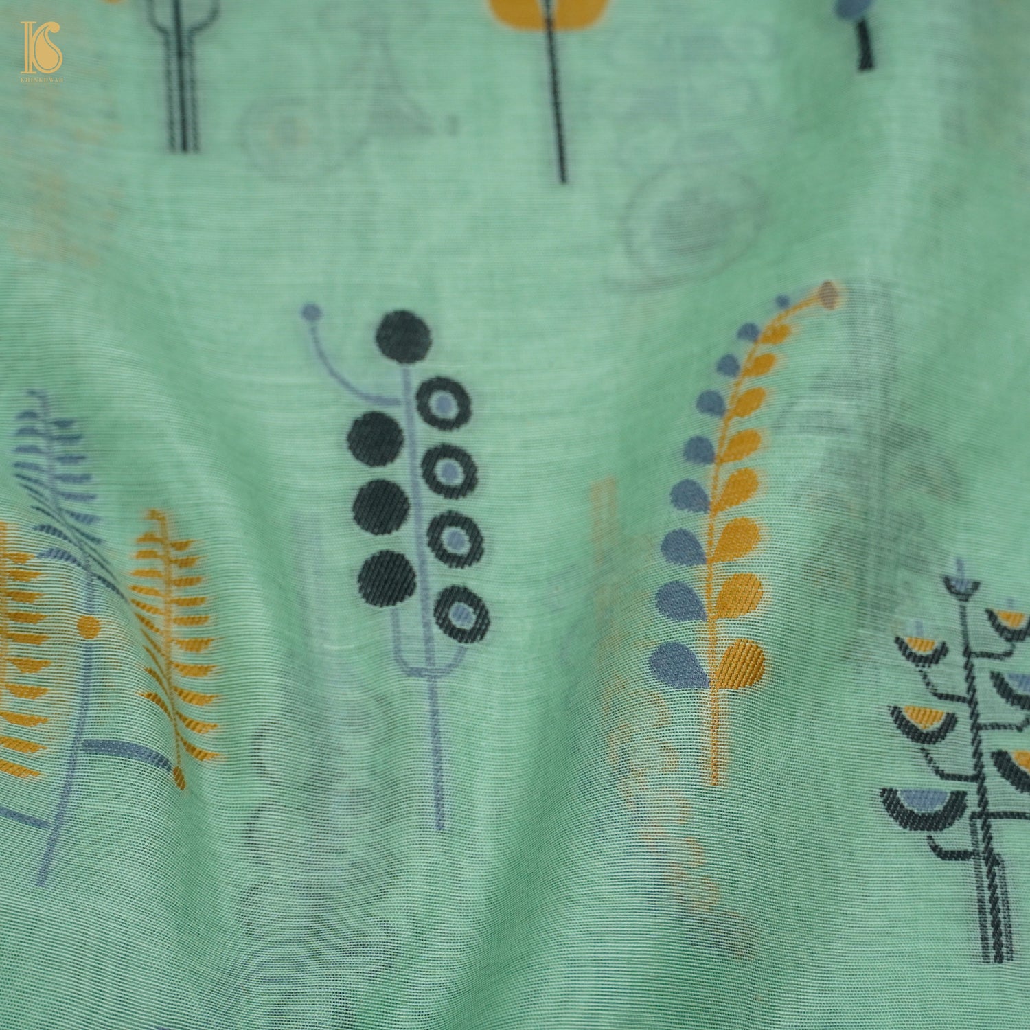 Mint Green Pure Cotton Silk Banarasi Suit Set - Khinkhwab