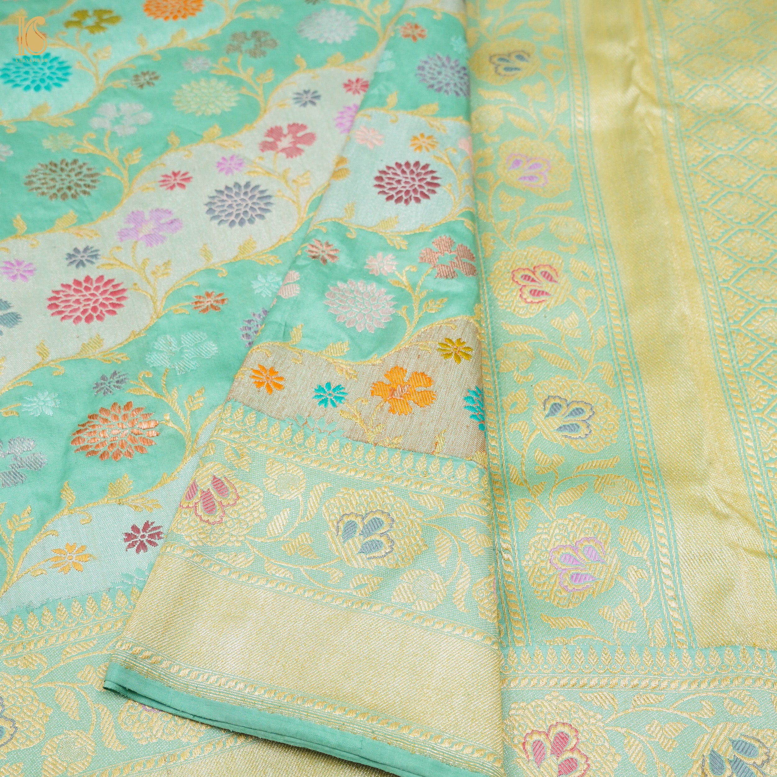 Handloom Banarasi Pure Katan Silk Rangkat Kadwa Meenakari Saree - Khinkhwab