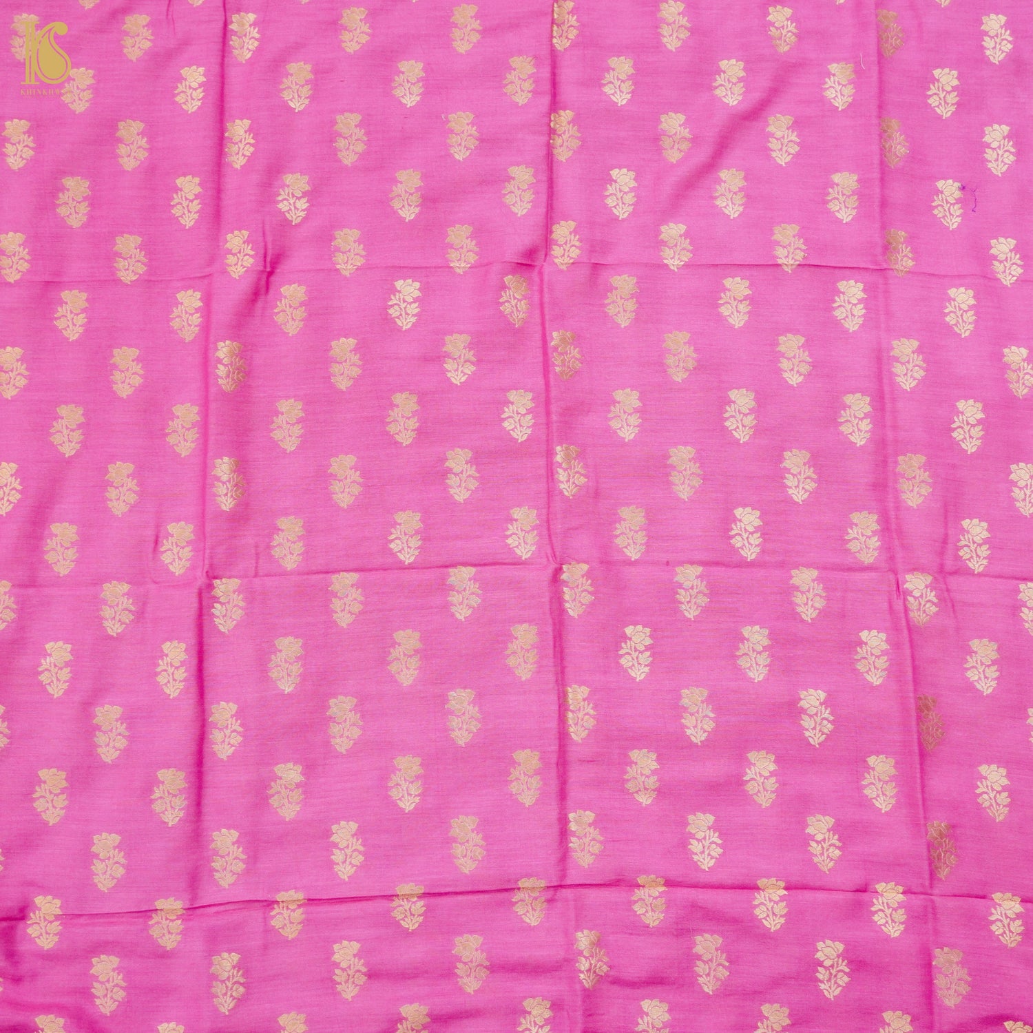 Persian Pink Pure Moonga Silk Handloom Banarasi Suit Fabric - Khinkhwab