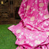 Hopbush Pink Pure Moonga Silk Handloom Banarasi Suit Fabric - Khinkhwab