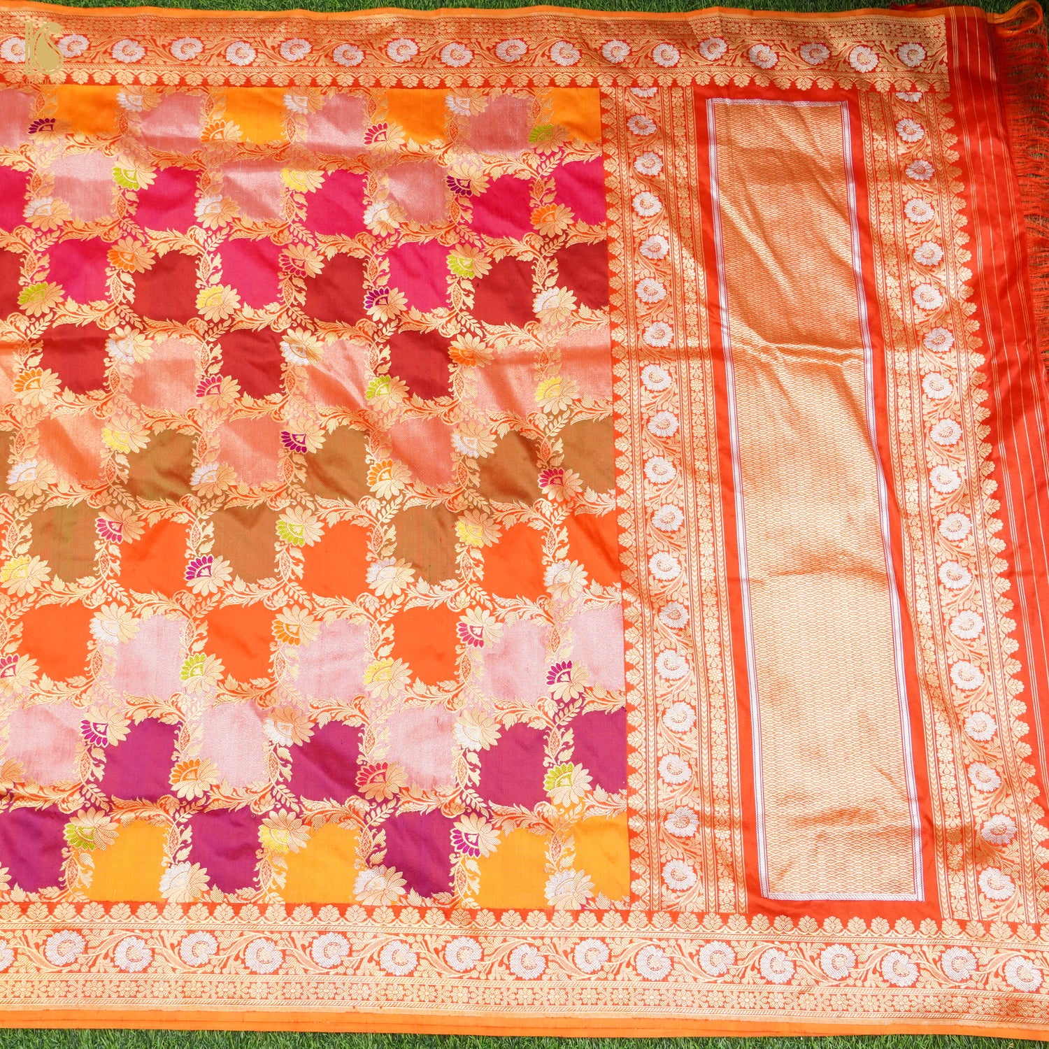 Pure Katan Silk Handloom Banarasi Kadwa Rangkat Dupatta - Khinkhwab